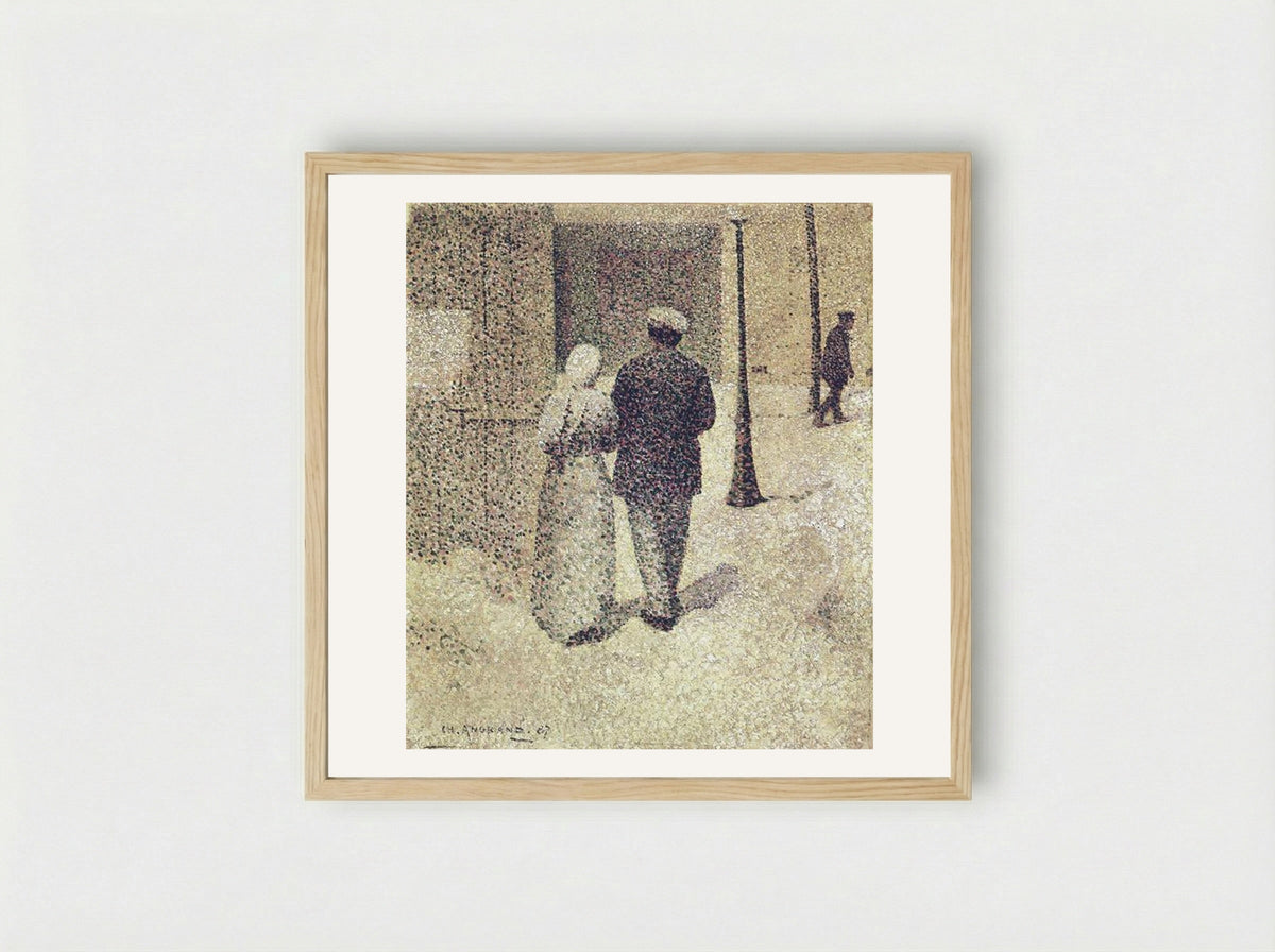 Couple in the Street - Charles Angrand - Framed Print Wood