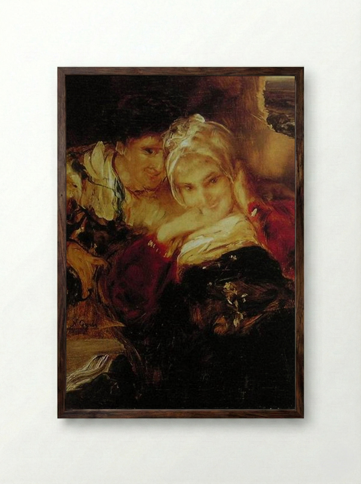 Couple - Nikolaos Gyzis - Framed Print Dark Wood