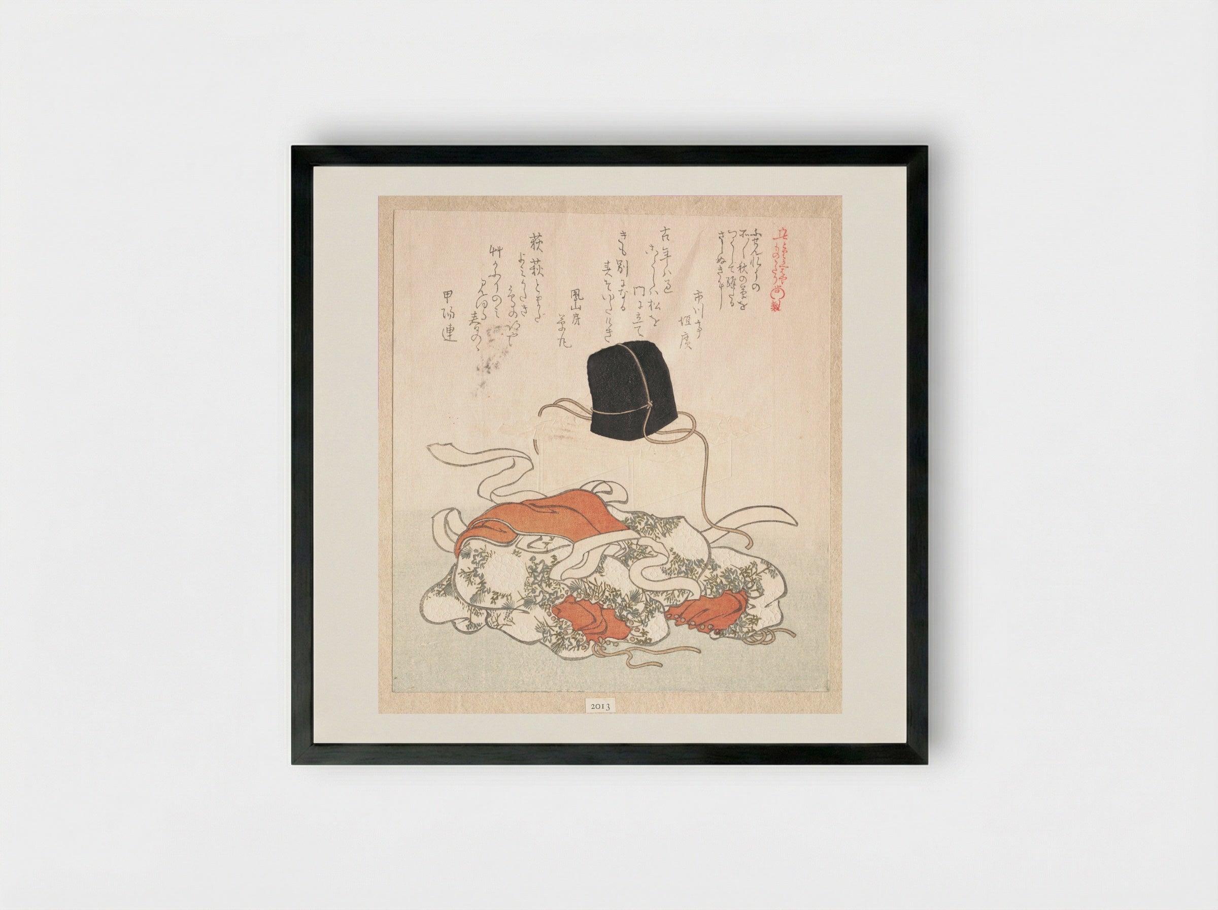 Court Hat and Court Dress - Kubo Shunman - Framed Print Black