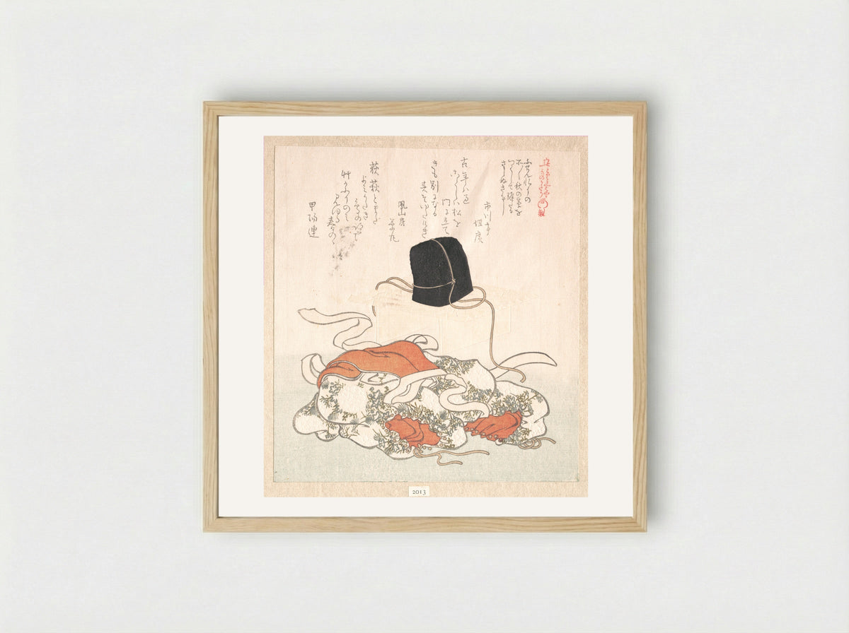 Court Hat and Court Dress - Kubo Shunman - Framed Print Wood