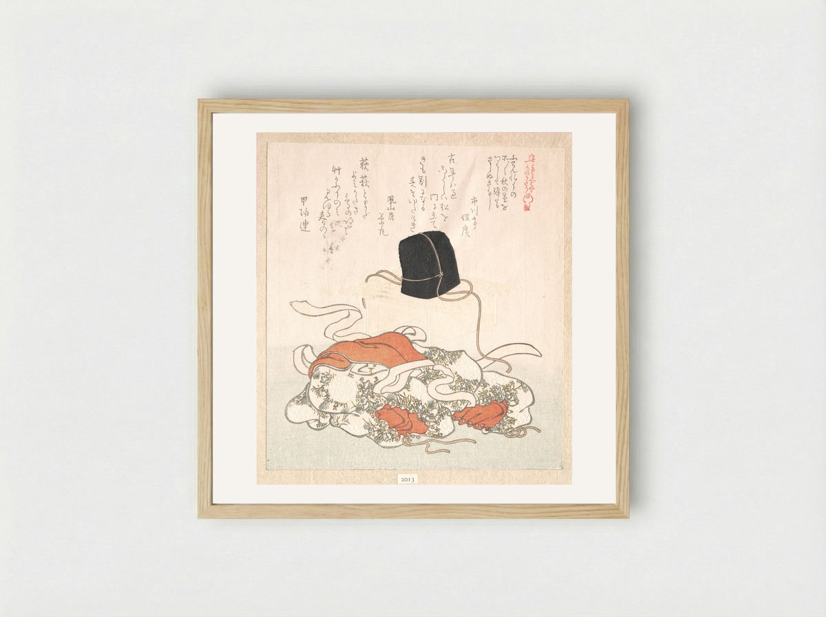 Court Hat and Court Dress - Kubo Shunman - Framed Print Wood
