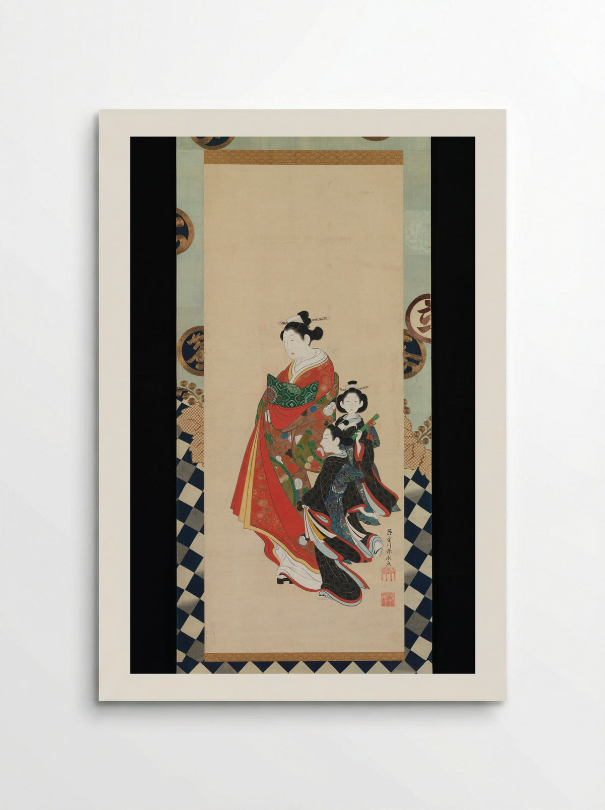 Courtesan and Attendants - Miyagawa Shunsui - Poster