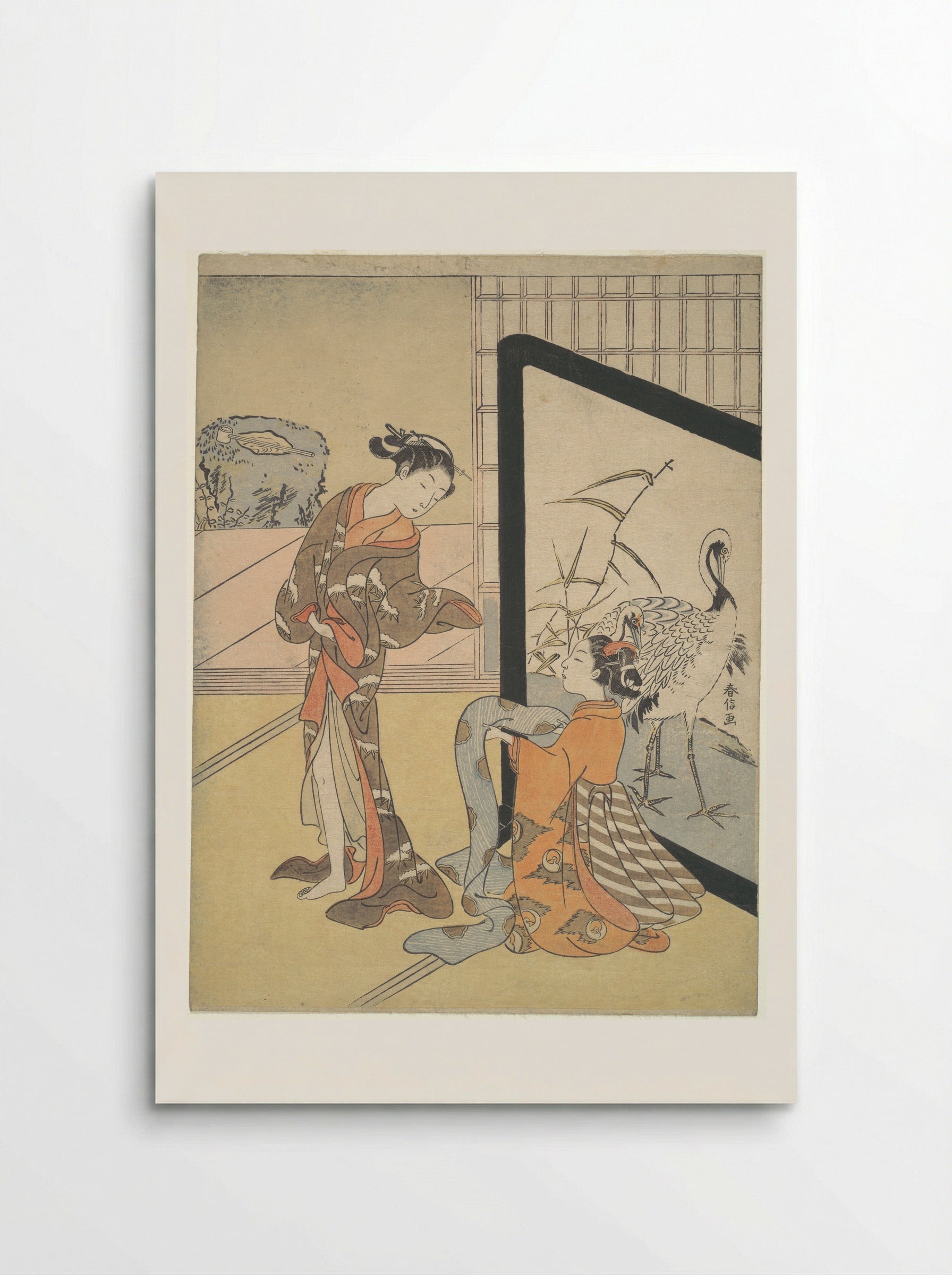 Courtesan and Shinzō - Suzuki Harunobu - Poster