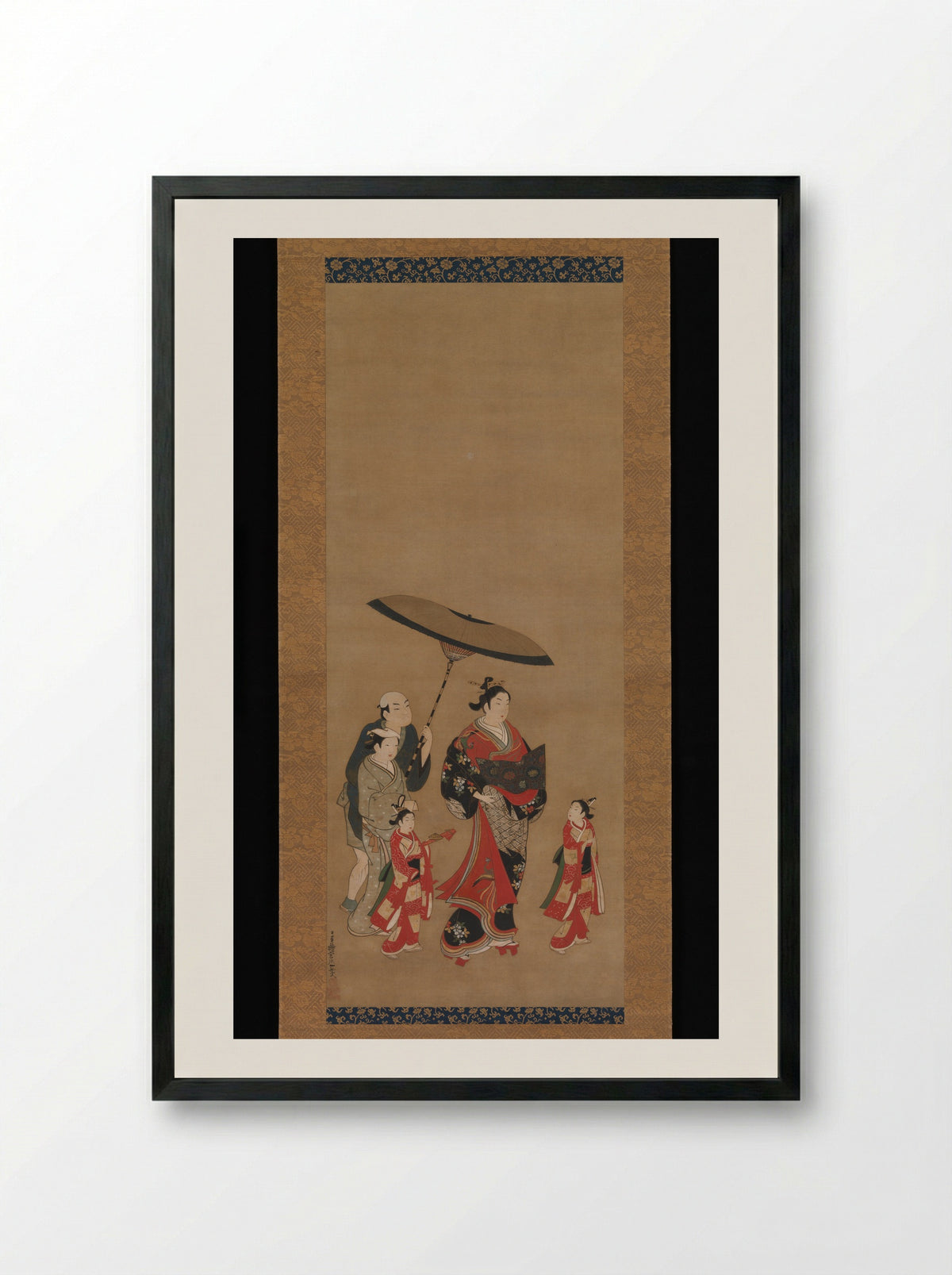 Courtesan on Parade - Miyagawa Isshō - Framed Print Black