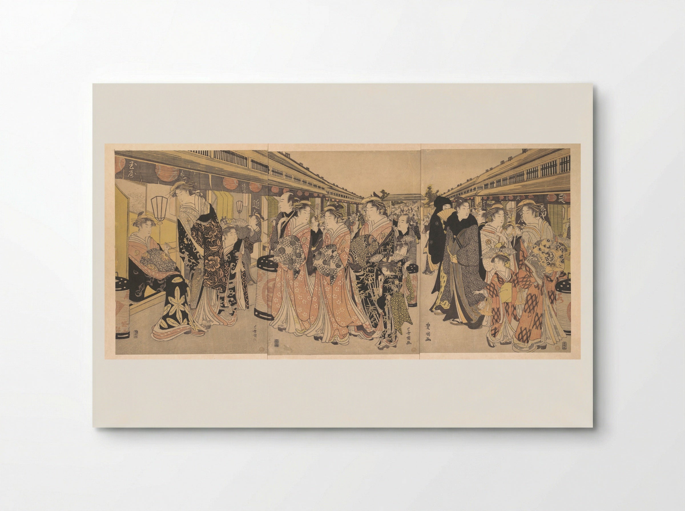 Courtesans Promenading on the Nakanochō in Yoshiwara - Utagawa Toyokuni I - Poster