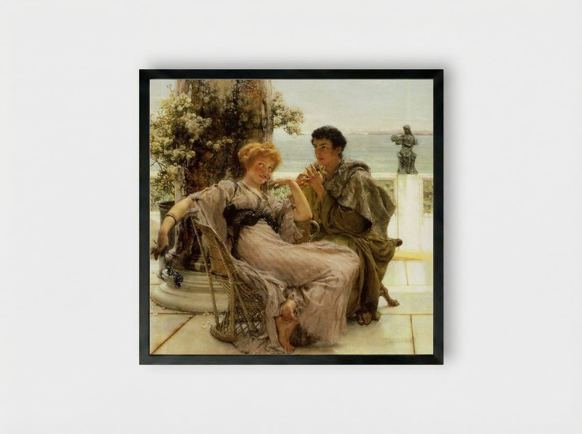 Courtship (The Proposal) - Sir Lawrence Alma-Tadema - Framed Print Black