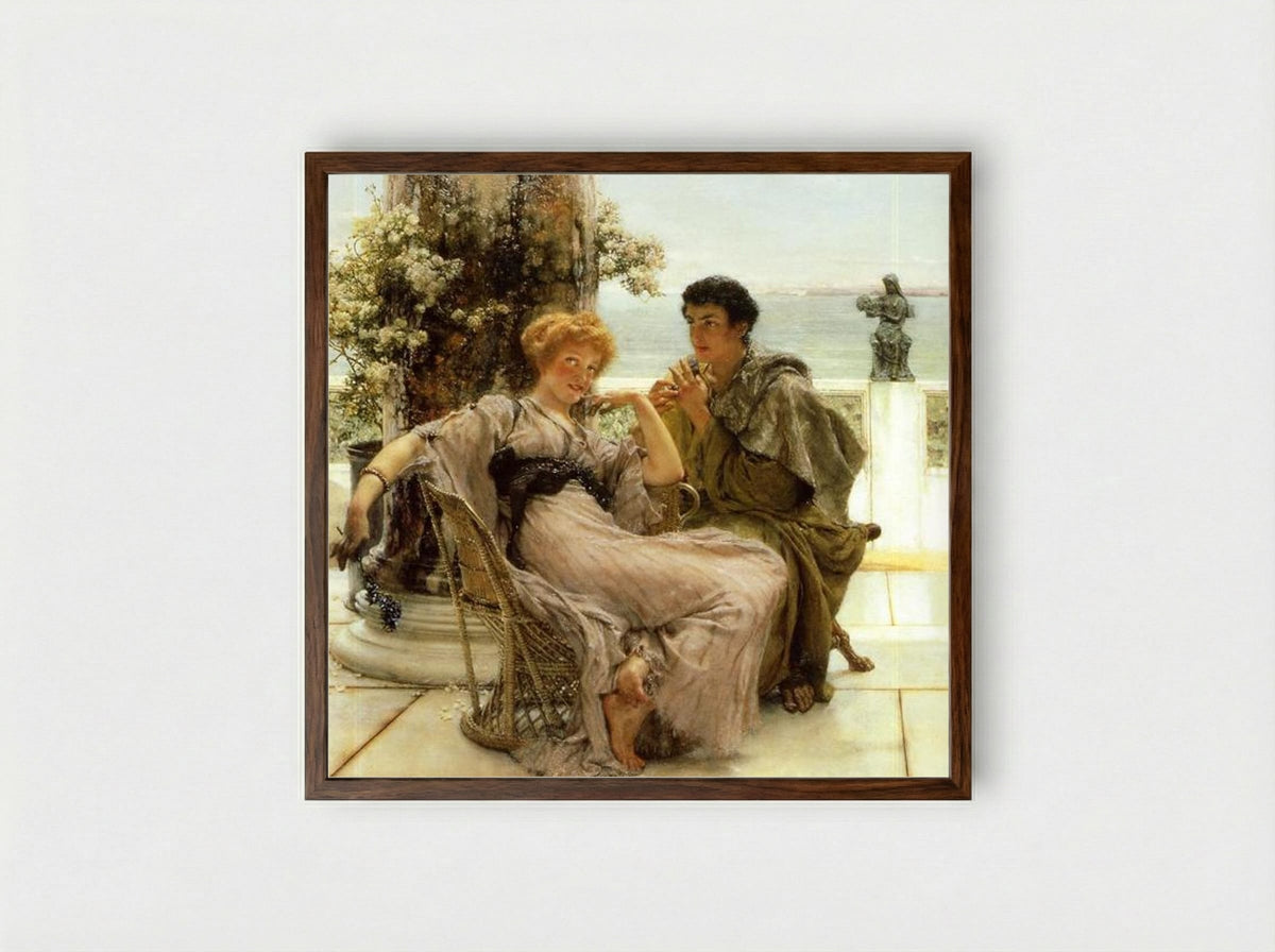 Courtship (The Proposal) - Sir Lawrence Alma-Tadema - Framed Print Dark Wood