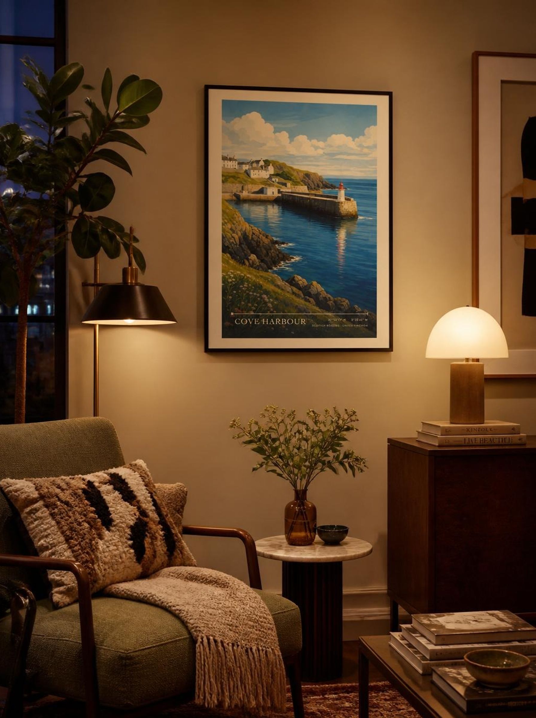 Cove Harbour Scottish Borders United Kingdom Travel Poster - Lifestyle