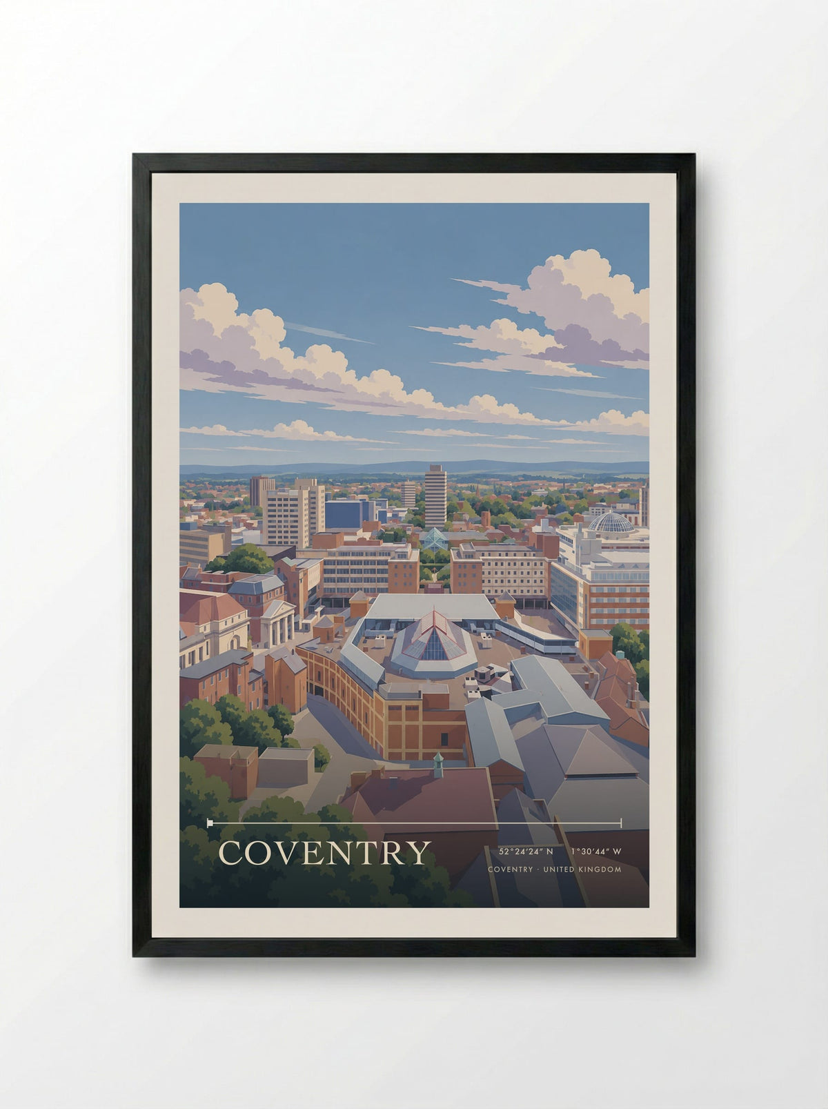 Coventry | Travel Poster - Framed Print Black
