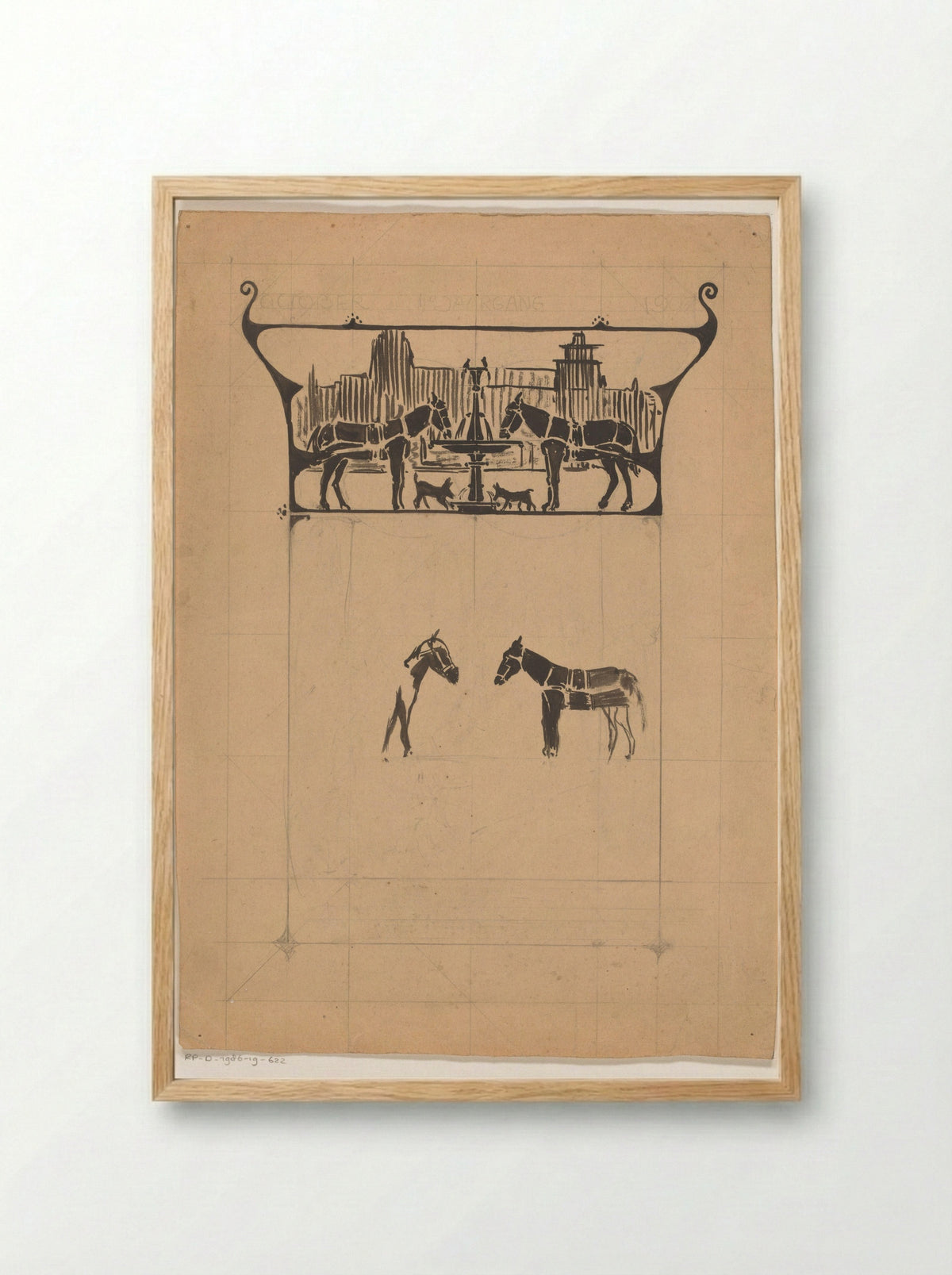 Cover Design for De dierenvriend - Reinier Willem Petrus de Vries - Framed Print Wood