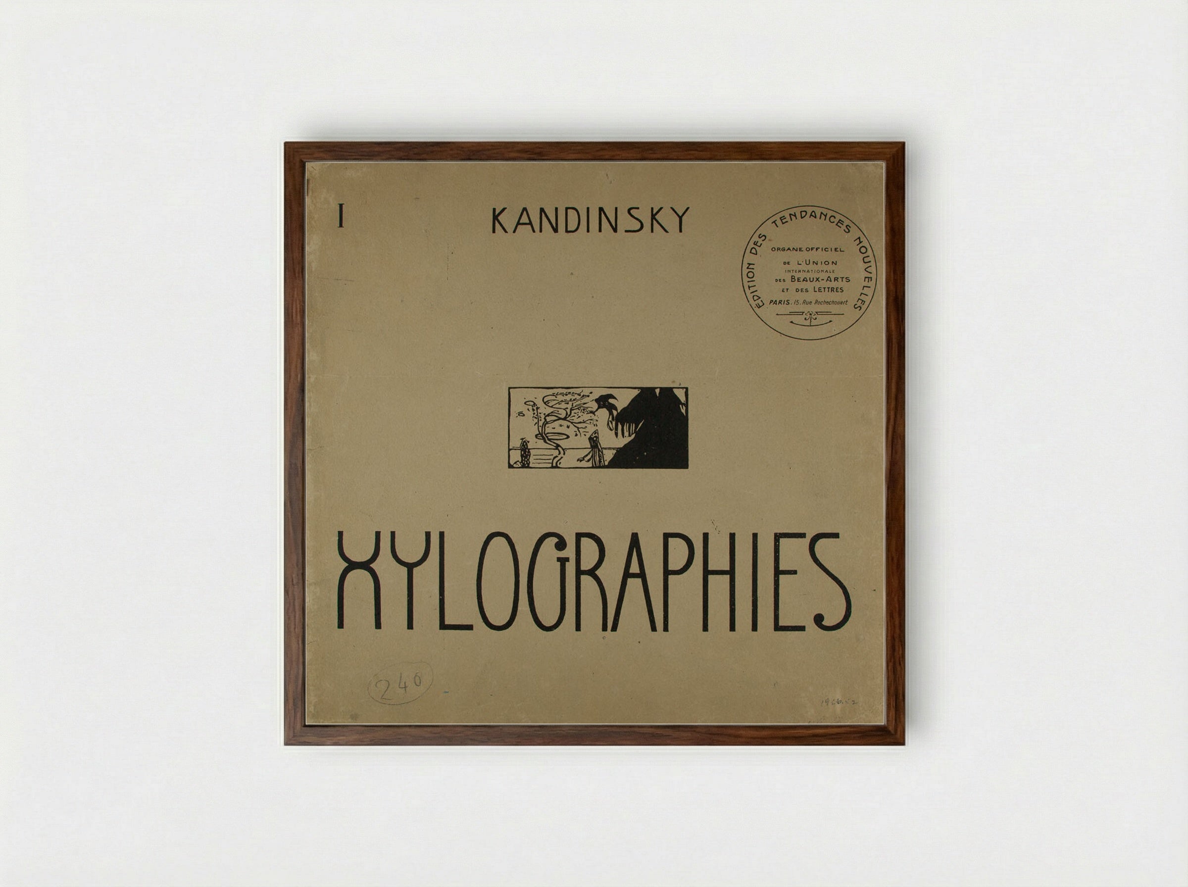 Cover of the portfolio Xylographies - Wassily Kandinsky - Framed Print Dark Wood