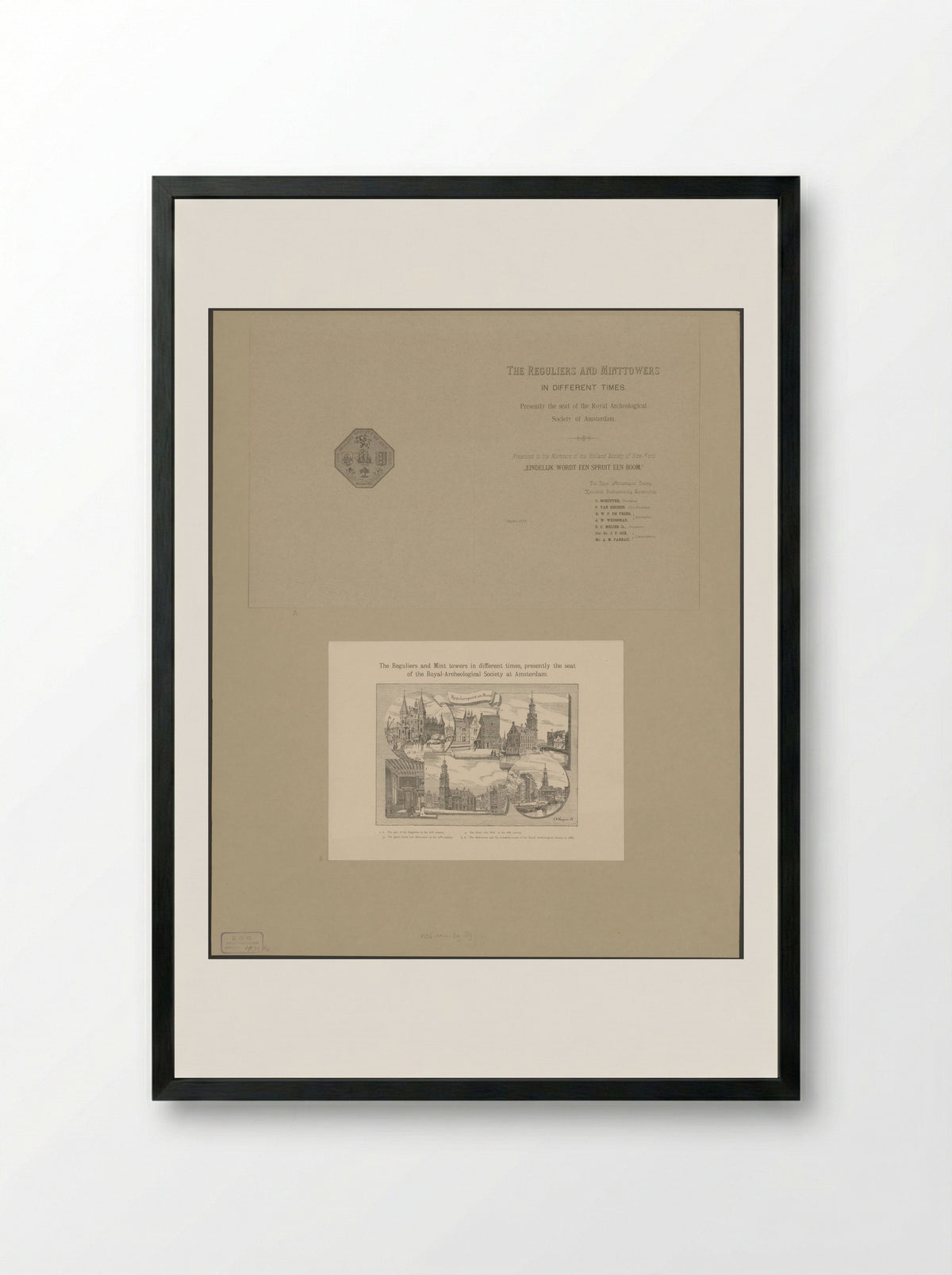 Cover with Coat of Arms of The Holland Society of New York - Anonymous - Framed Print Black