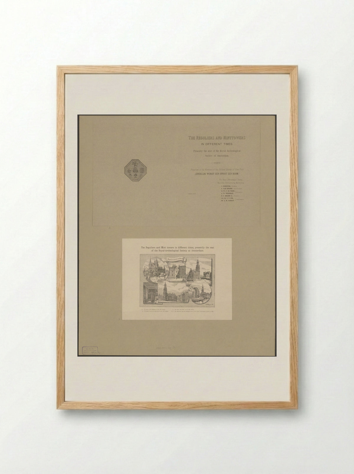Cover with Coat of Arms of The Holland Society of New York - Anonymous - Framed Print Wood