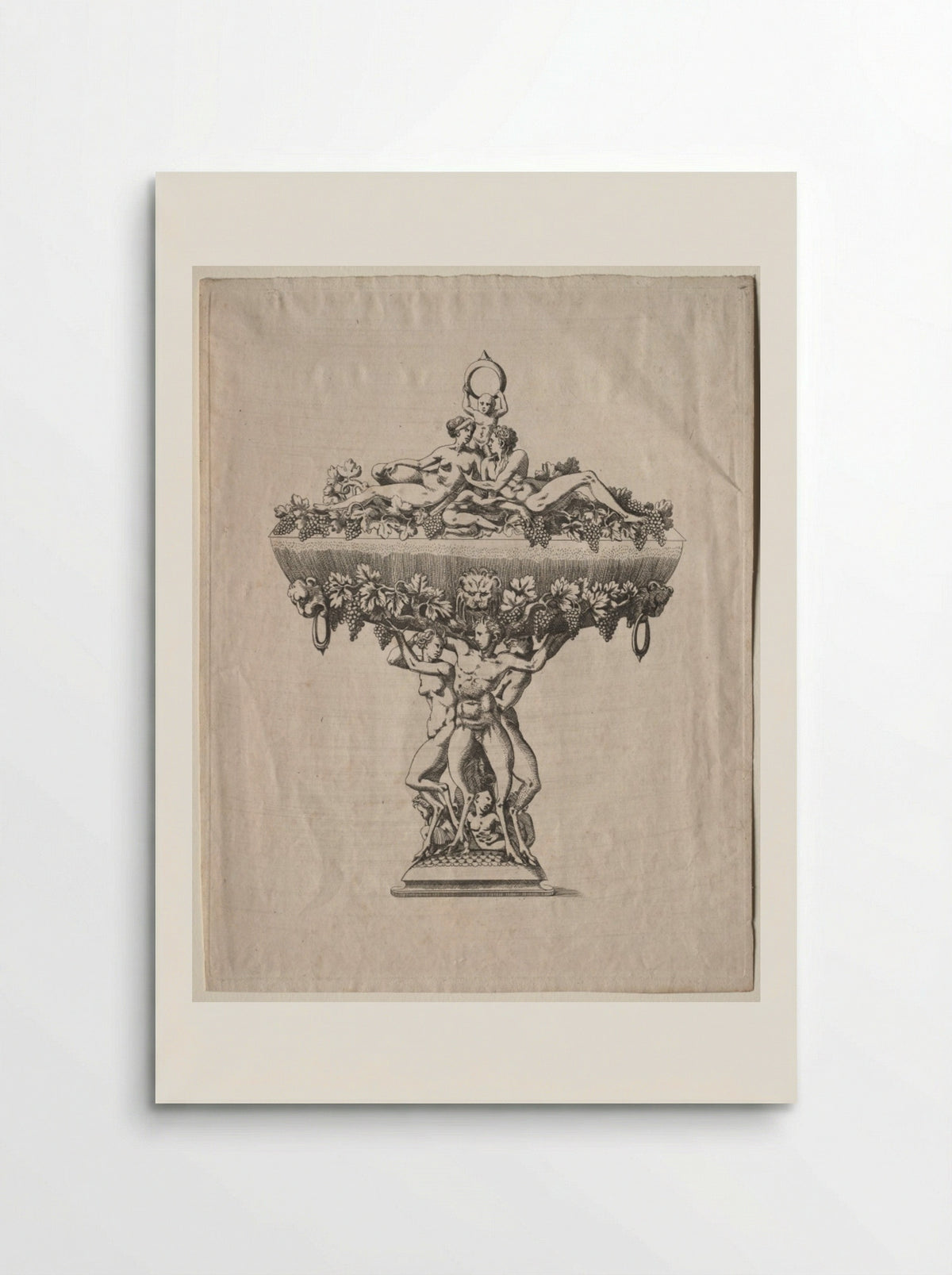 Covered Cup with Grape Festoon - Antonio Fantuzzi - Poster