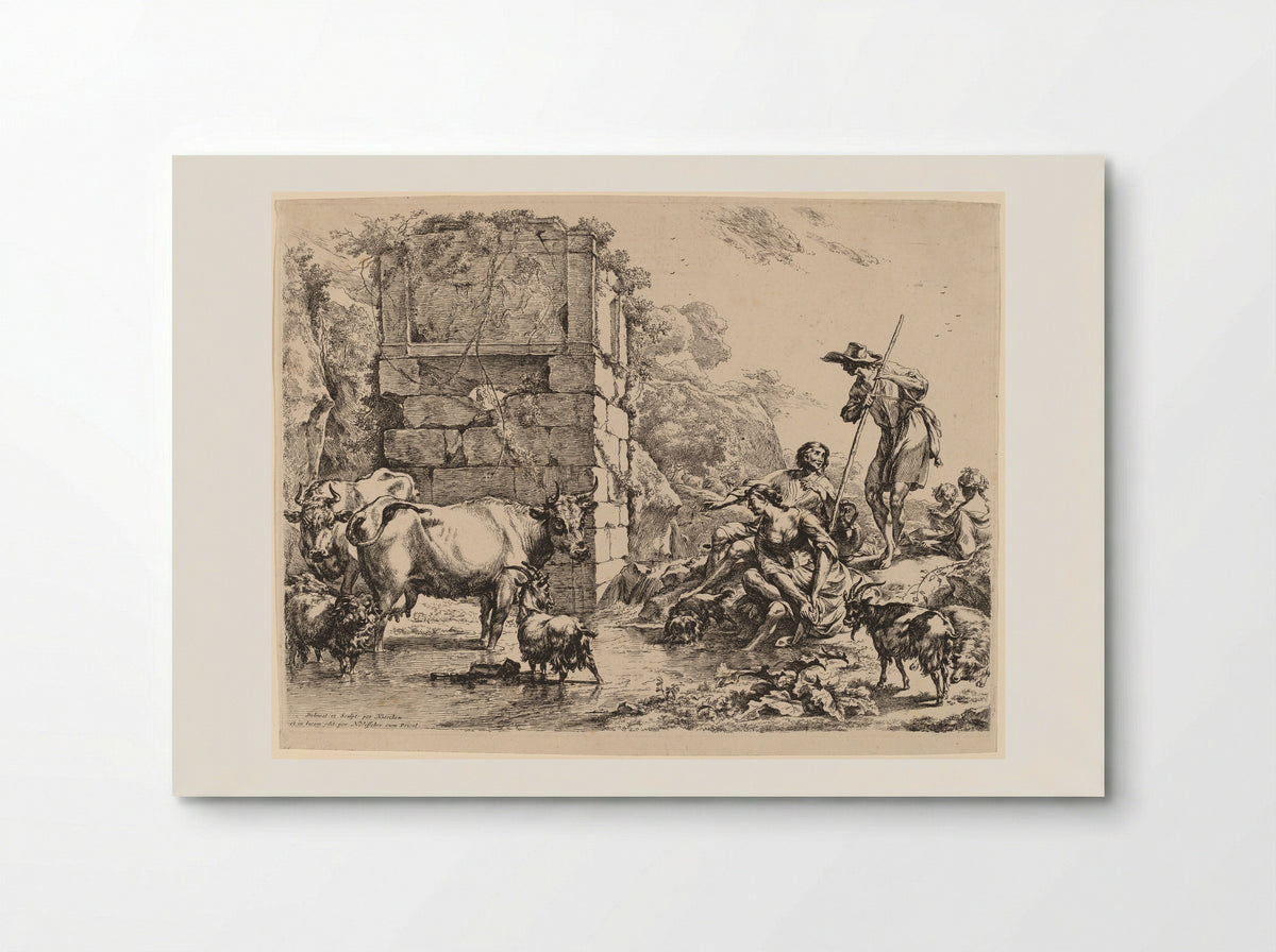 Cow Drinking - Nicolaes Berchem - Poster
