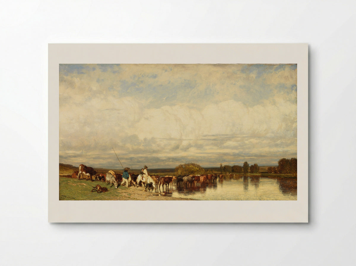 Cows Crossing a Ford - Jules Dupré - Poster