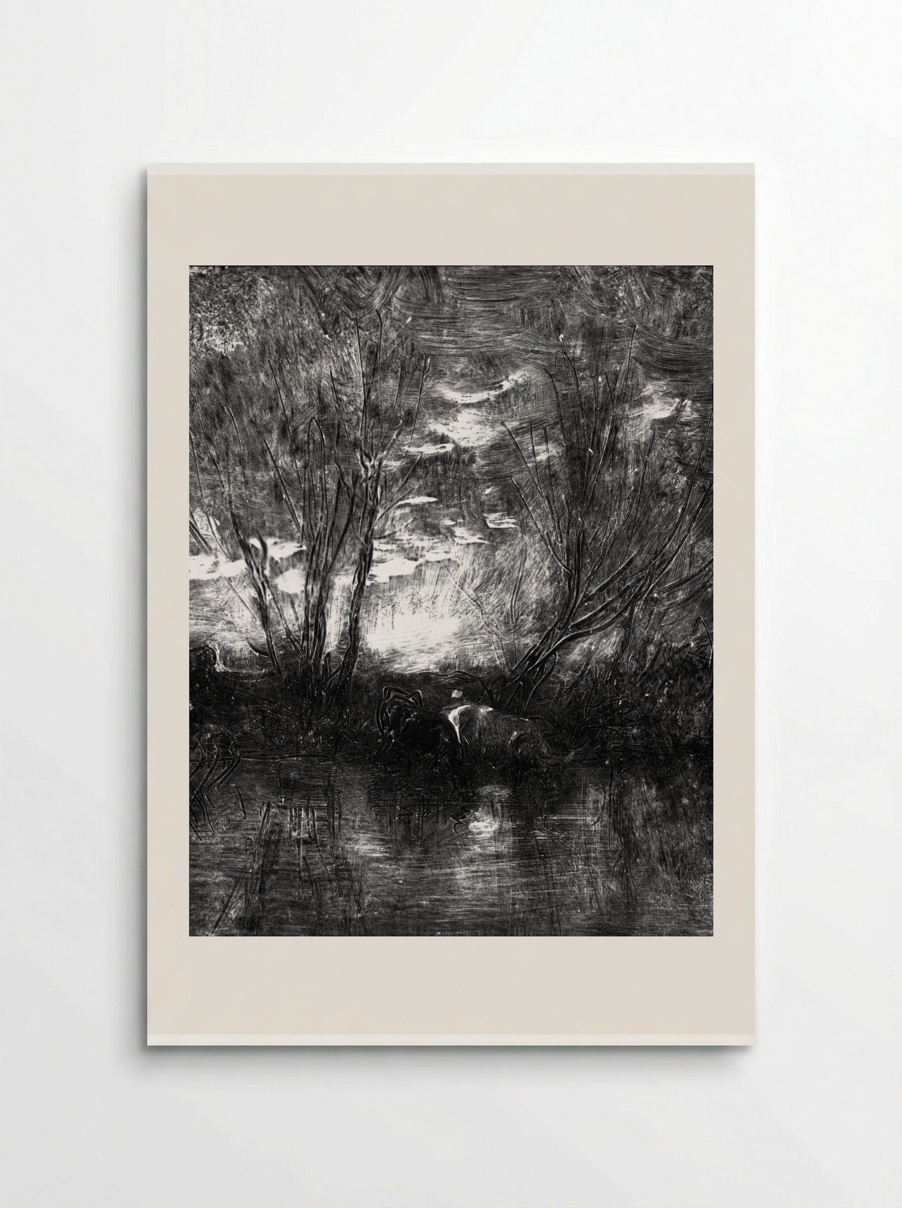Cows at the Watering-Place - Charles-François Daubigny - Poster