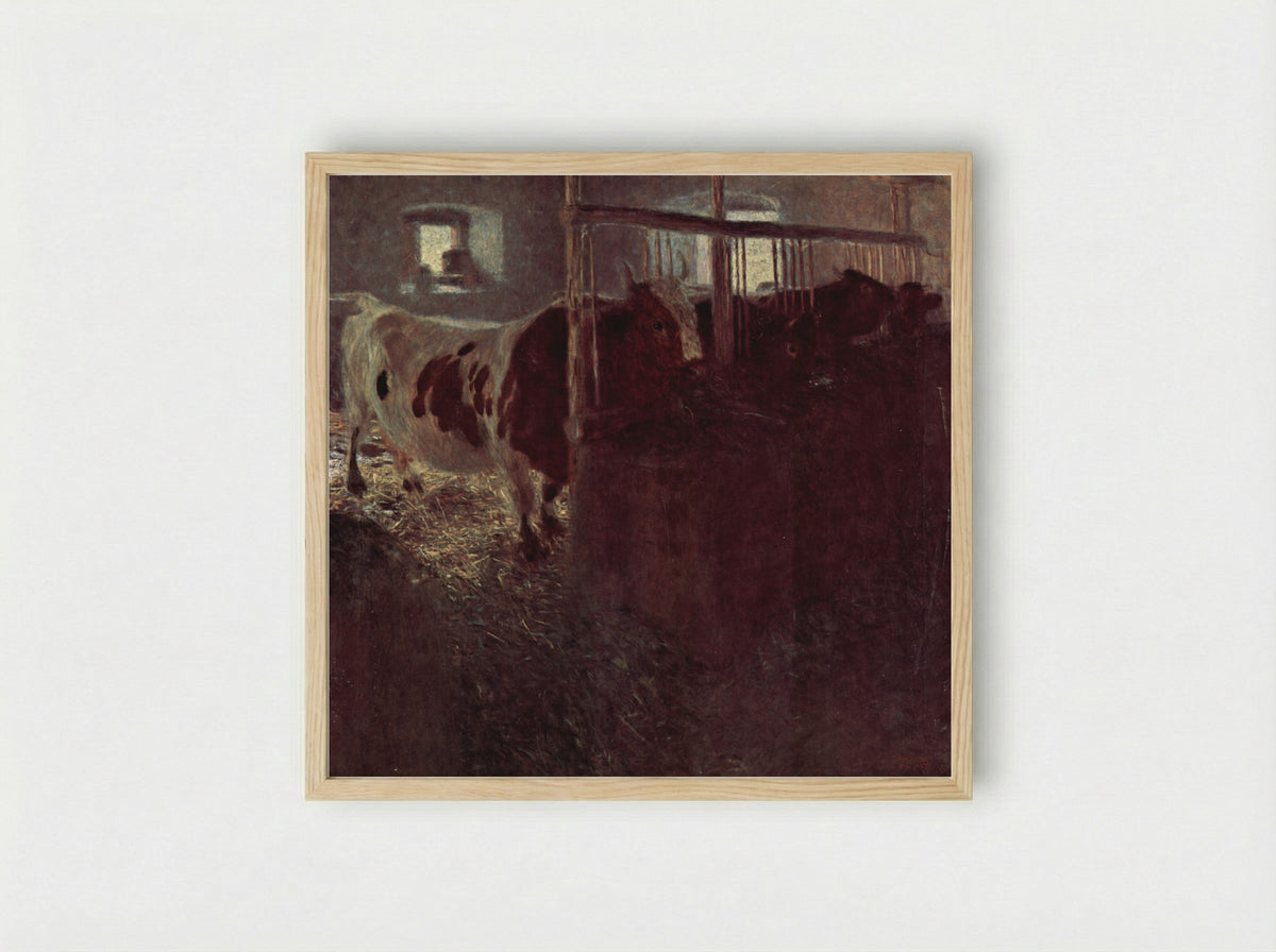 Cows in the Barn - Gustav Klimt - Framed Print Wood