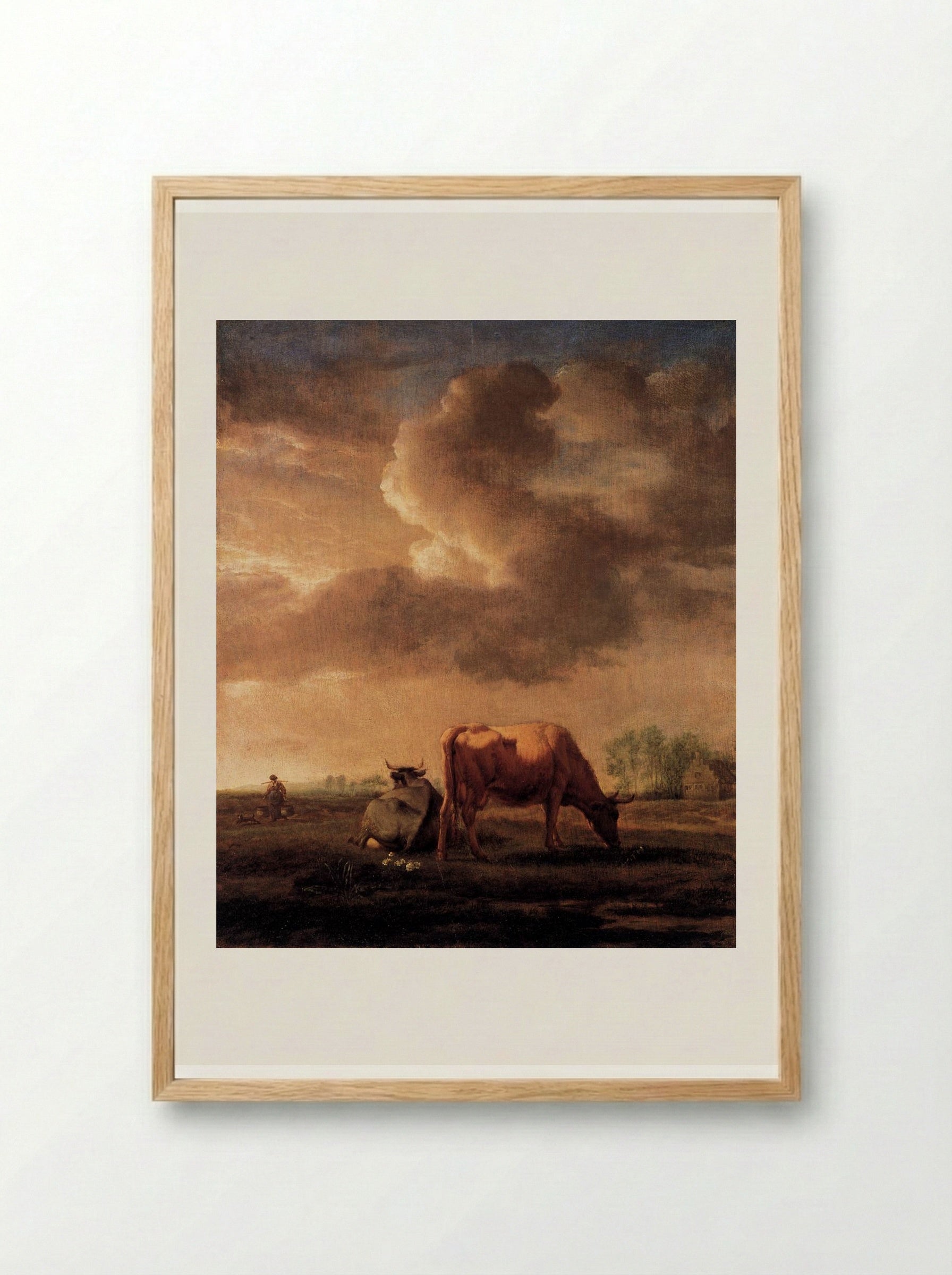 Cows on a Meadow - Adriaen van de Velde - Framed Print Wood