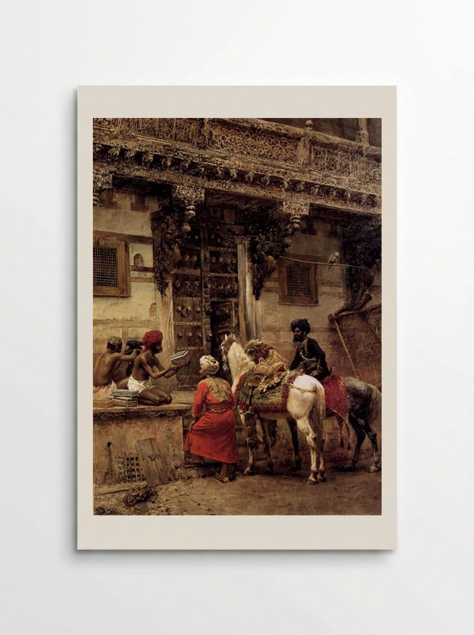 Craftsman Selling Cases By A Teak Wood Building, Ahmedabad - Edwin Lord Weeks - Poster
