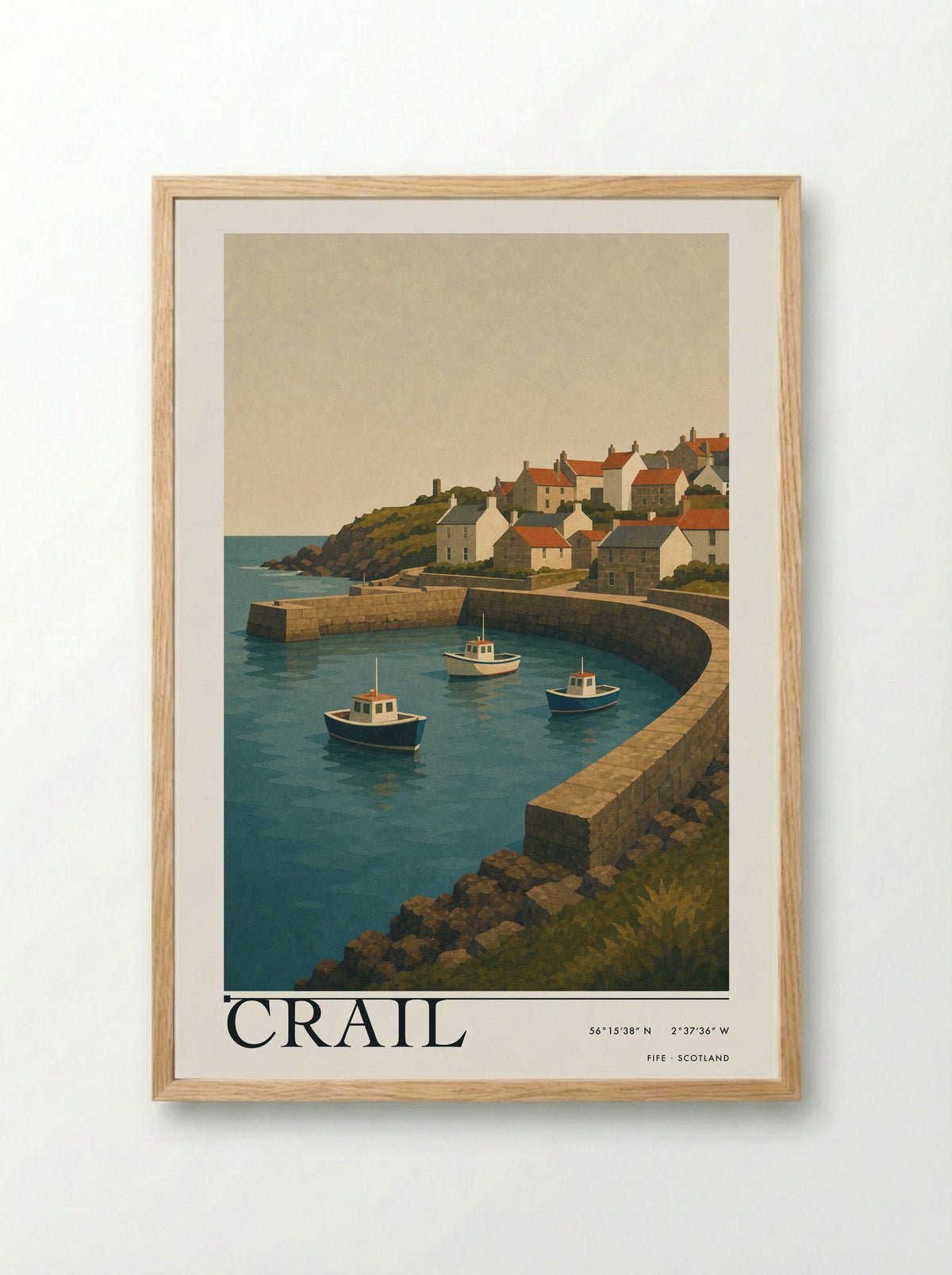 Crail Fife Travel Poster - Framed Print Wood