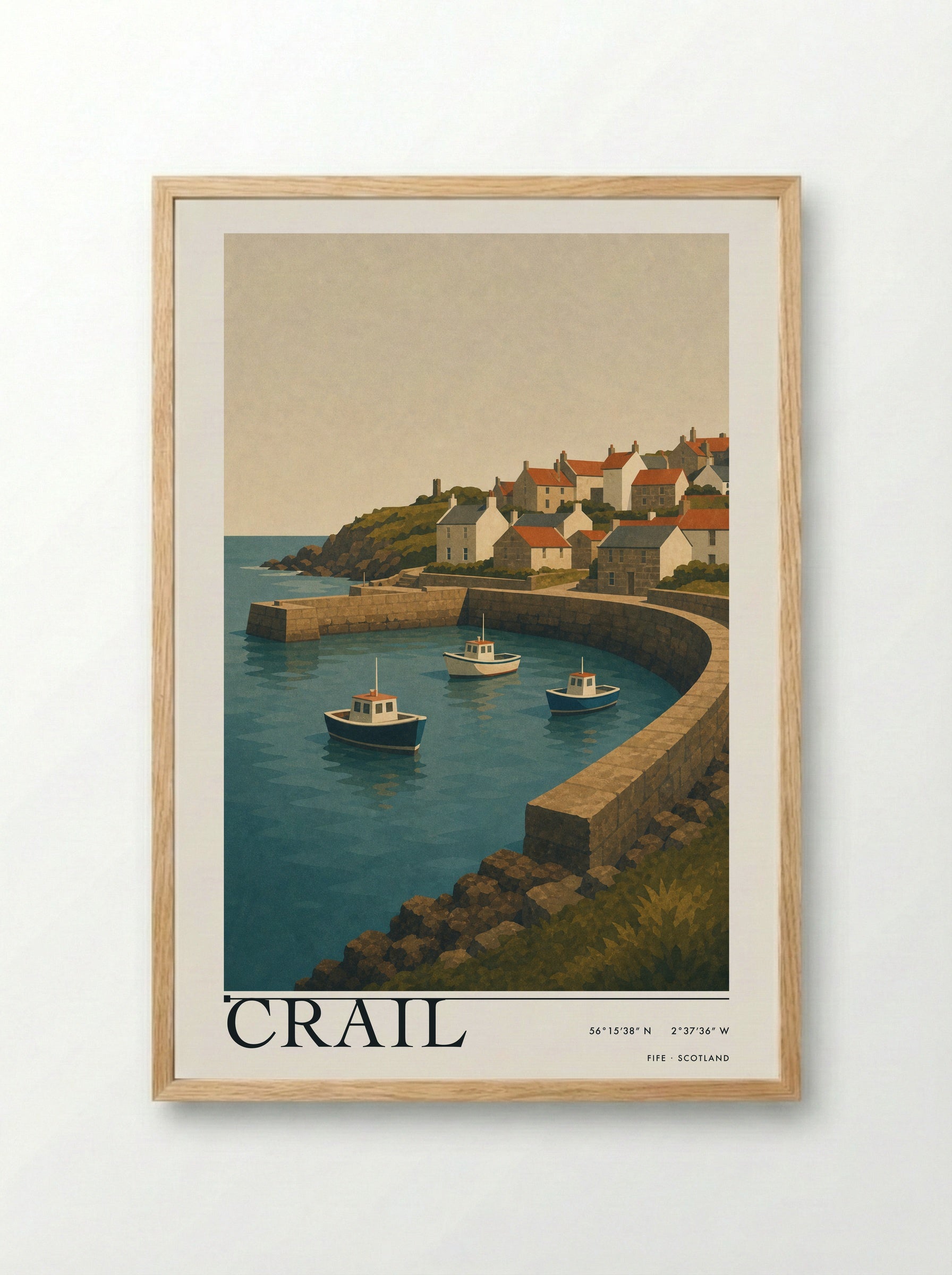 Crail Fife Travel Poster - Framed Print Wood
