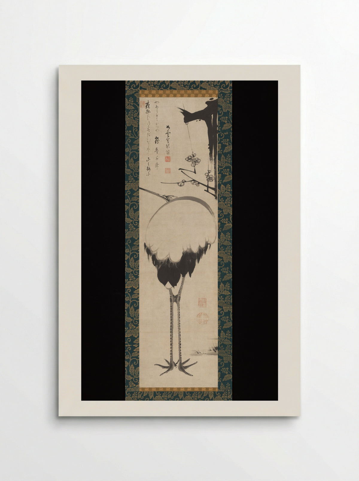 Crane under a Branch of Plum - Itō Jakuchū - Poster