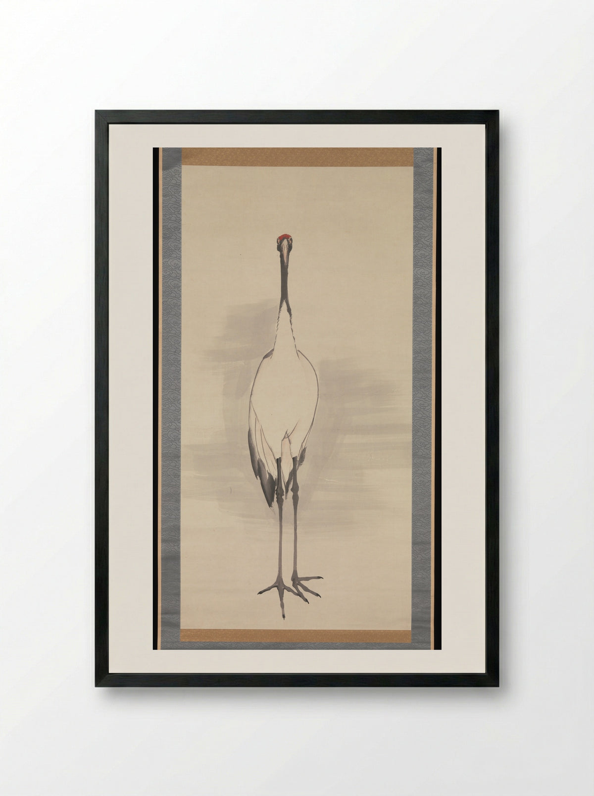 Cranes - Nagasawa Rosetsu - Framed Print Black
