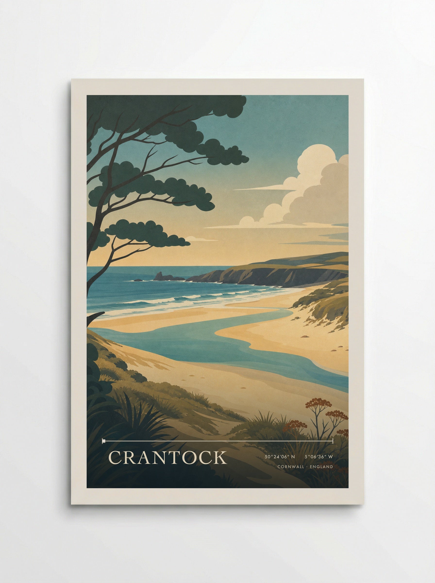 Crantock Cornwall England Travel Poster - Poster