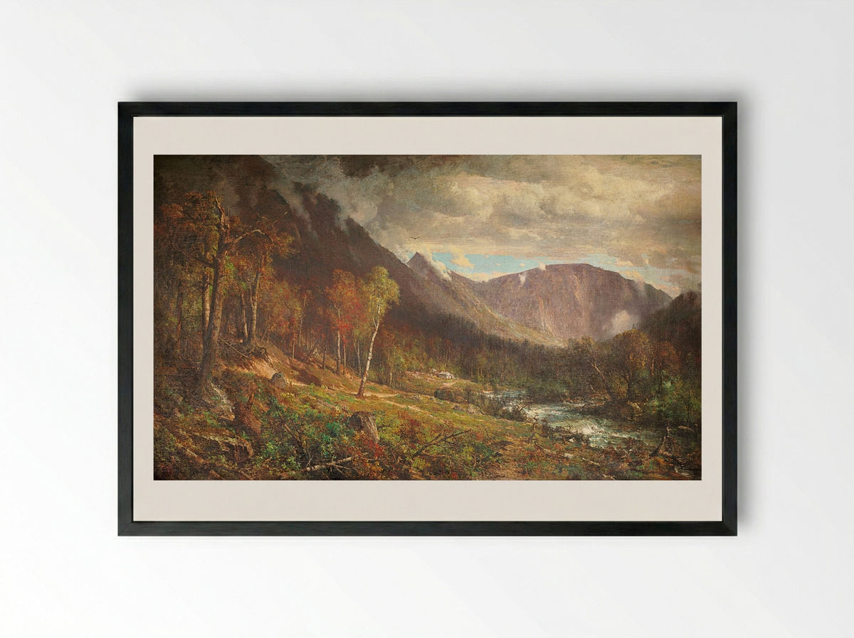 Crawford Notch - Thomas Hill - Framed Print Black