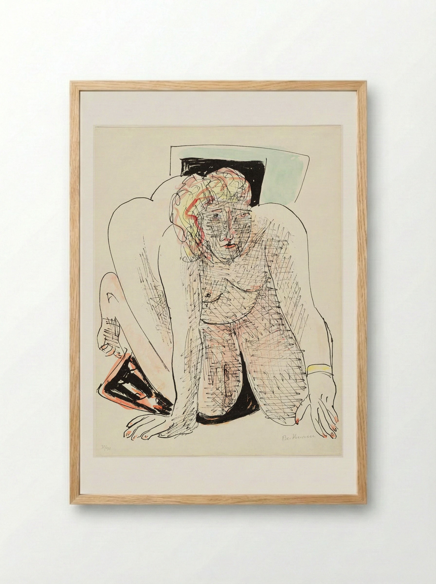 Crawling Woman - Max Beckmann - Framed Print Wood