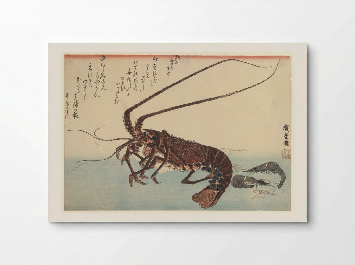 Crayfish and Two Shrimps - Utagawa Hiroshige - Poster