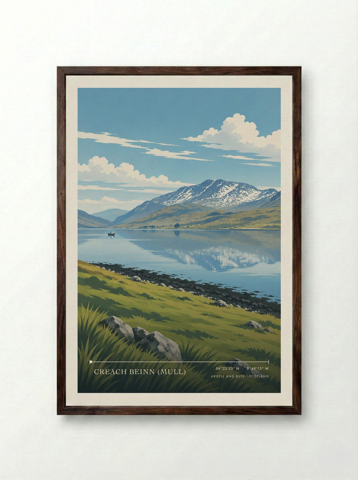 Creach Beinn (Mull), Argyll and Bute | Travel Poster - Framed Print Dark Wood