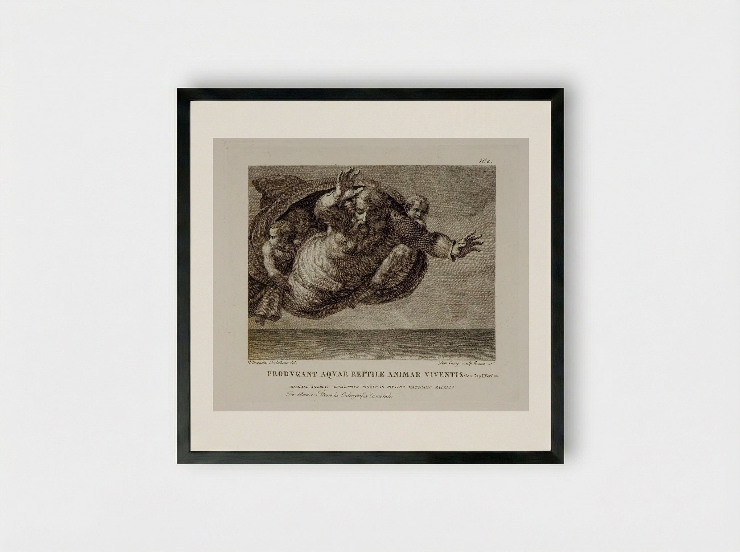 Creation of Animals - Domenico Cunego - Framed Print Black