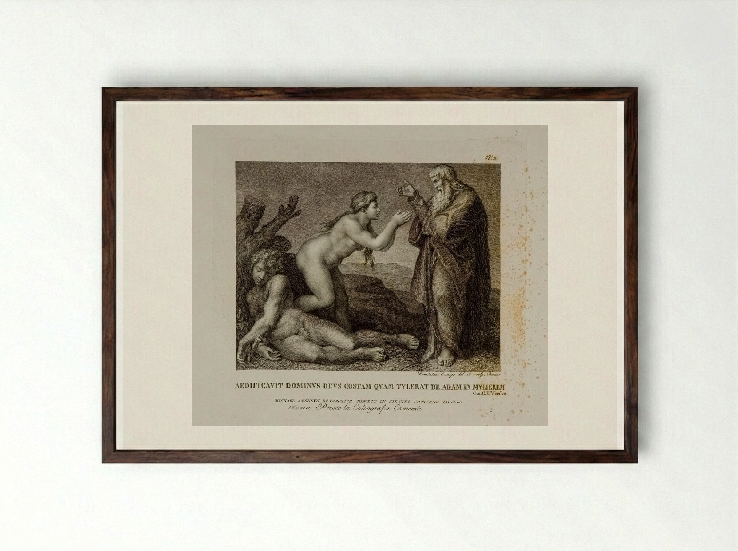 Creation of Eve - Domenico Cunego - Framed Print Dark Wood