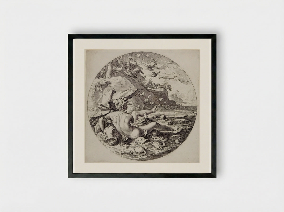 Creation of the World: Day Five - Jan Harmensz. Muller - Framed Print Black