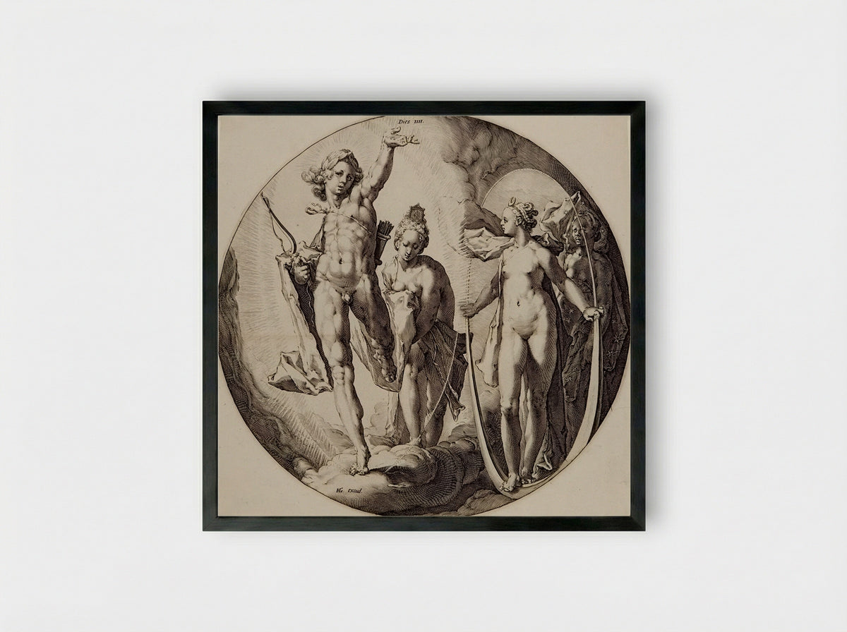 Creation of the World: Day Four - Jan Harmensz. Muller - Framed Print Black
