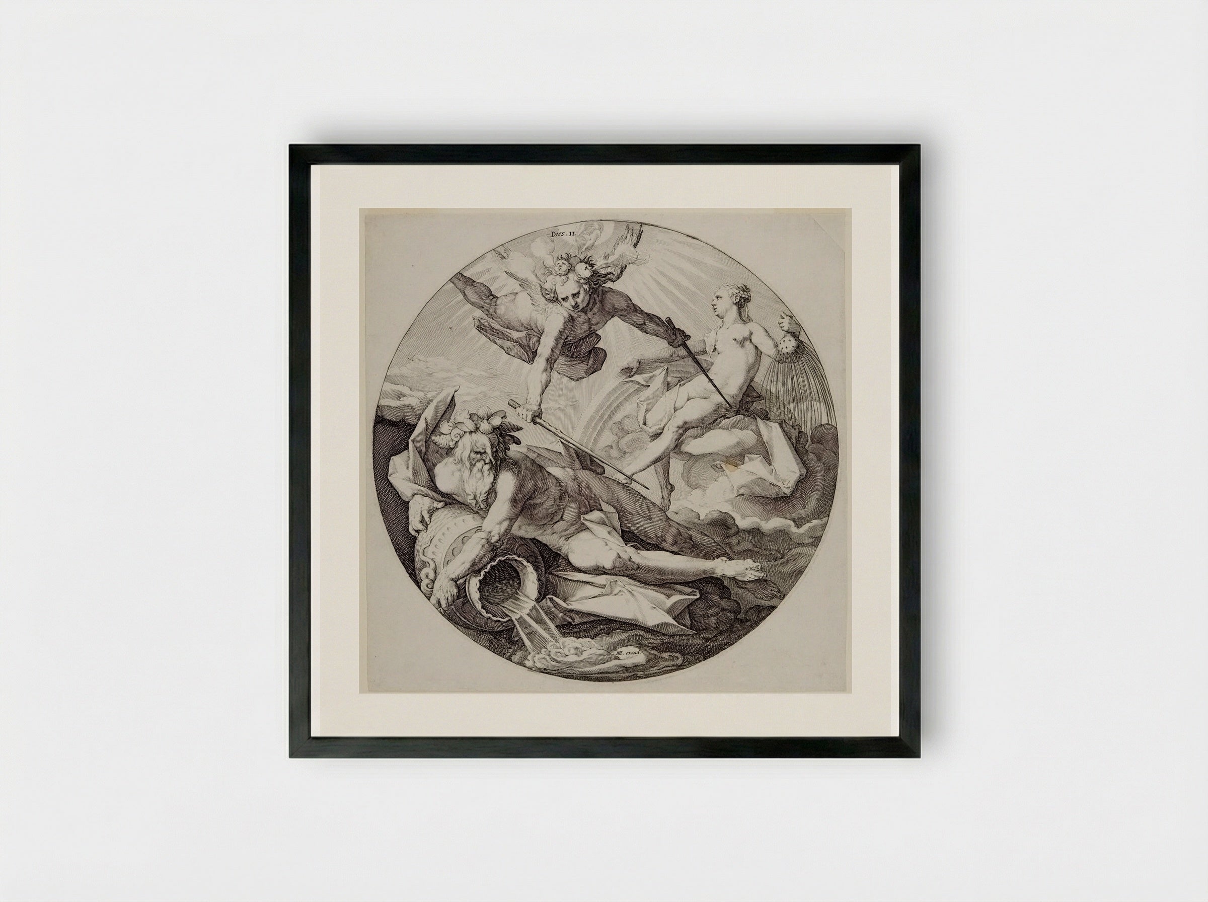 Creation of the World: Day Two - Jan Harmensz. Muller - Framed Print Black