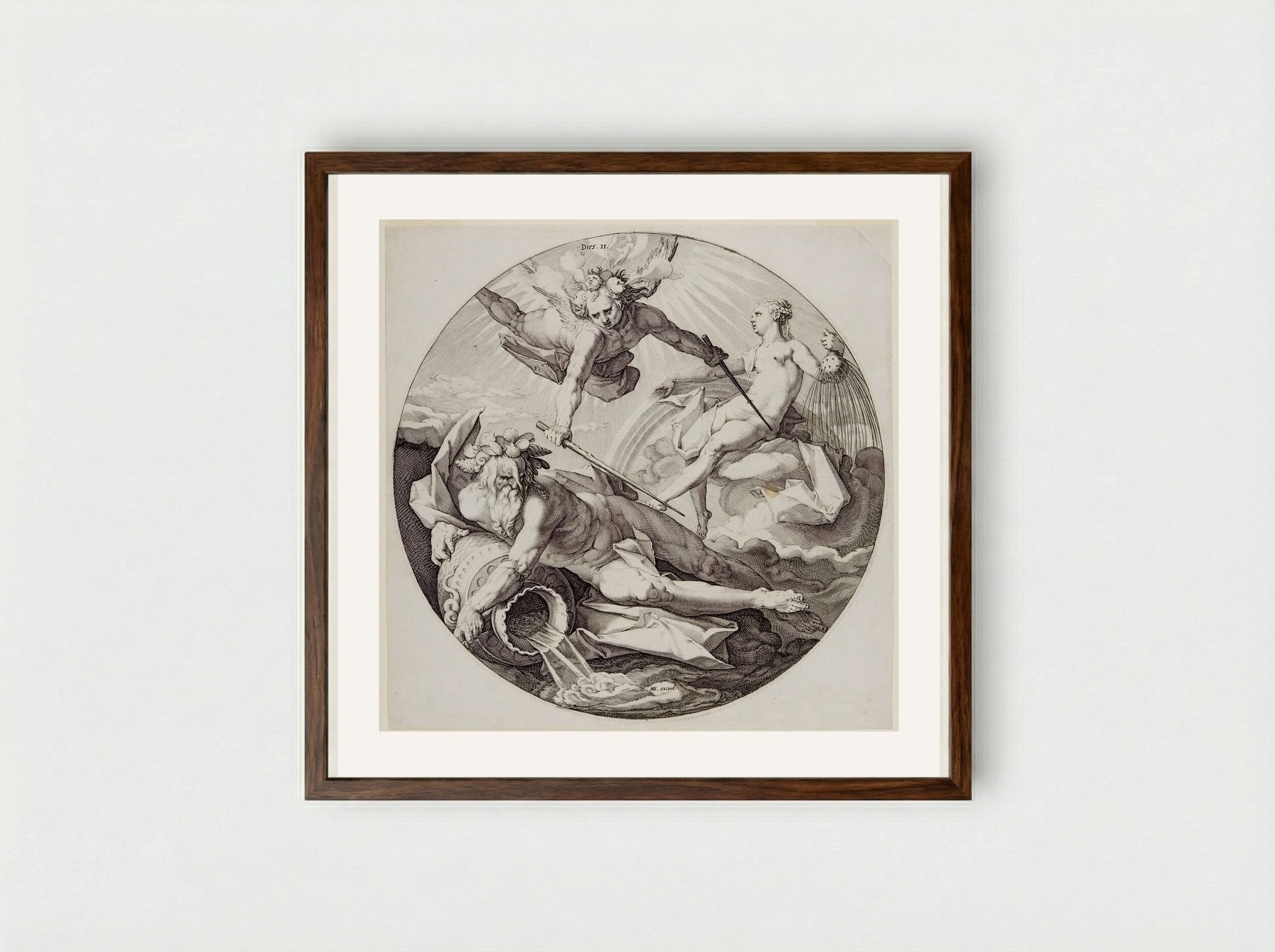Creation of the World: Day Two - Jan Harmensz. Muller - Framed Print Dark Wood