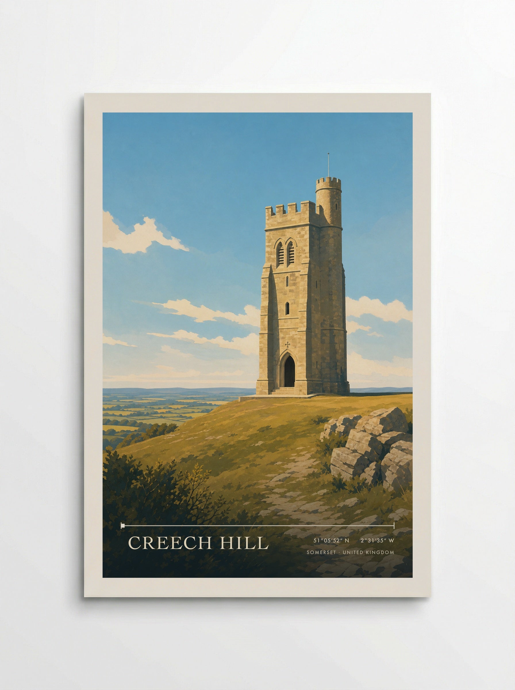 Creech Hill Somerset United Kingdom Travel Poster - Poster