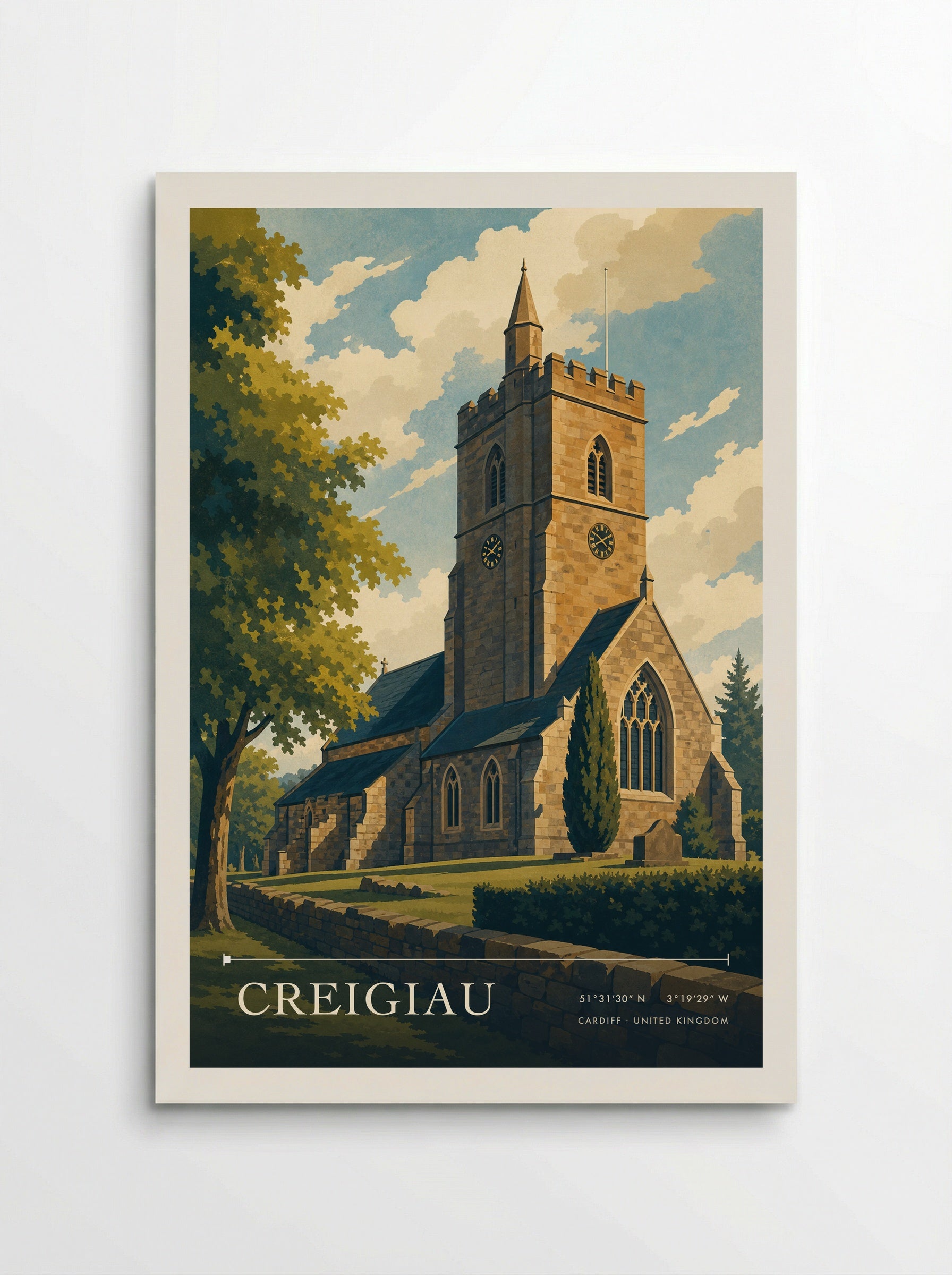 Creigiau Cardiff United Kingdom Travel Poster - Poster