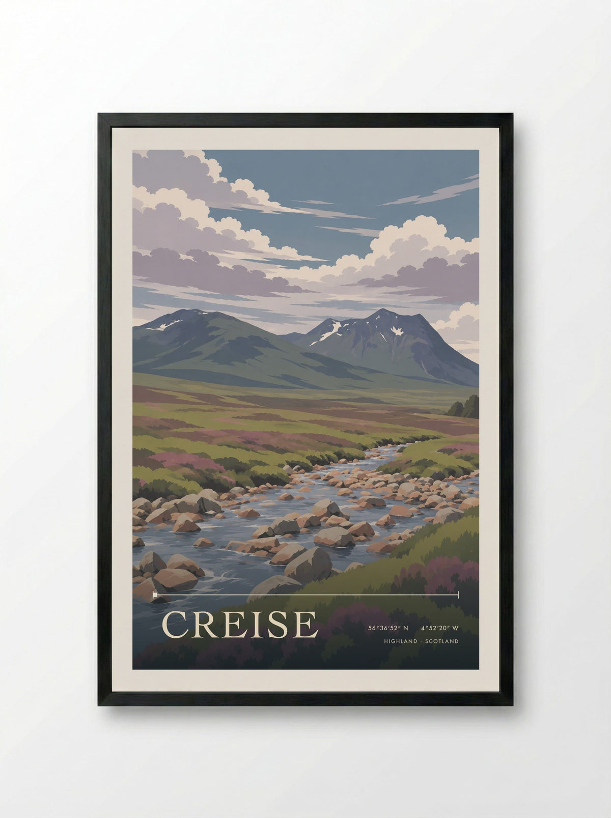 Creise, Highland | Travel Poster - Framed Print Black