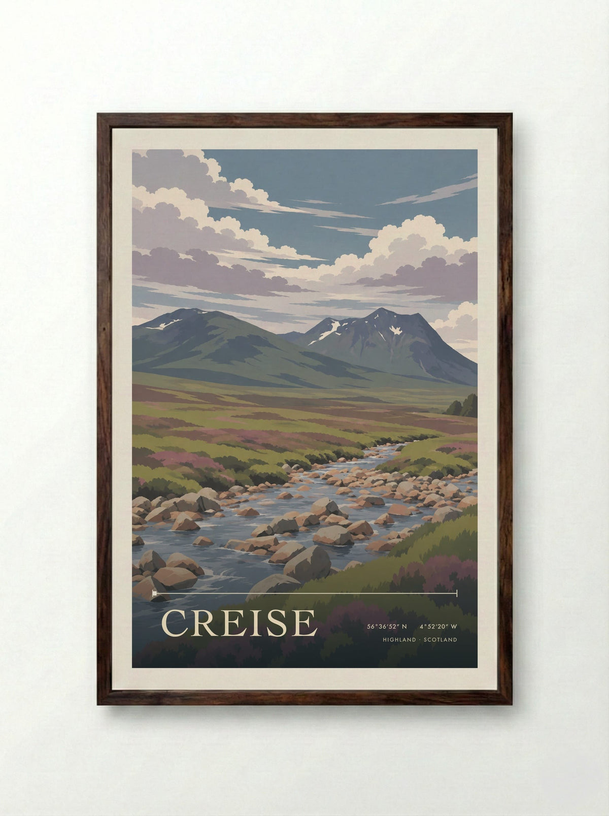 Creise, Highland | Travel Poster - Framed Print Dark Wood