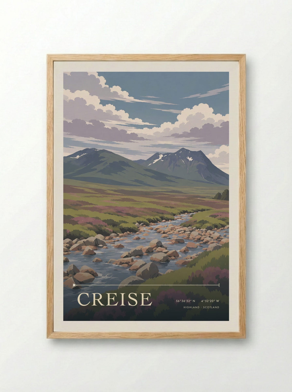 Creise, Highland | Travel Poster - Framed Print Wood