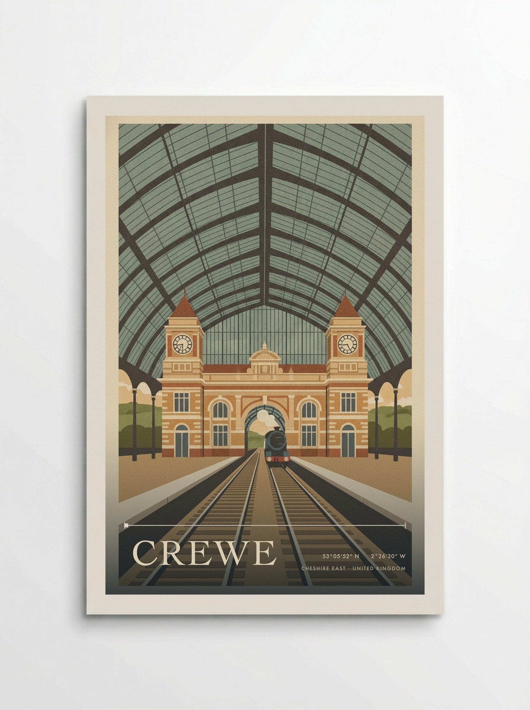 Crewe Cheshire East United Kingdom Travel Poster - Poster