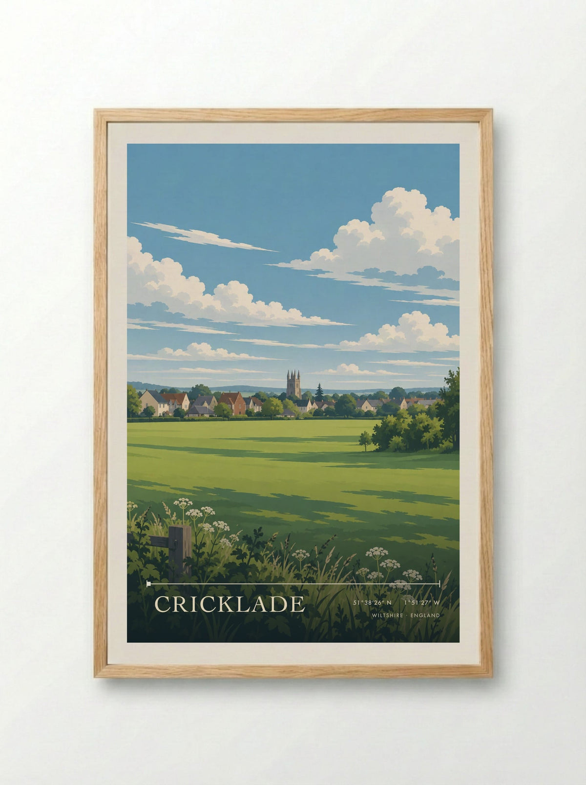 Cricklade, Wiltshire | Travel Poster - Framed Print Wood