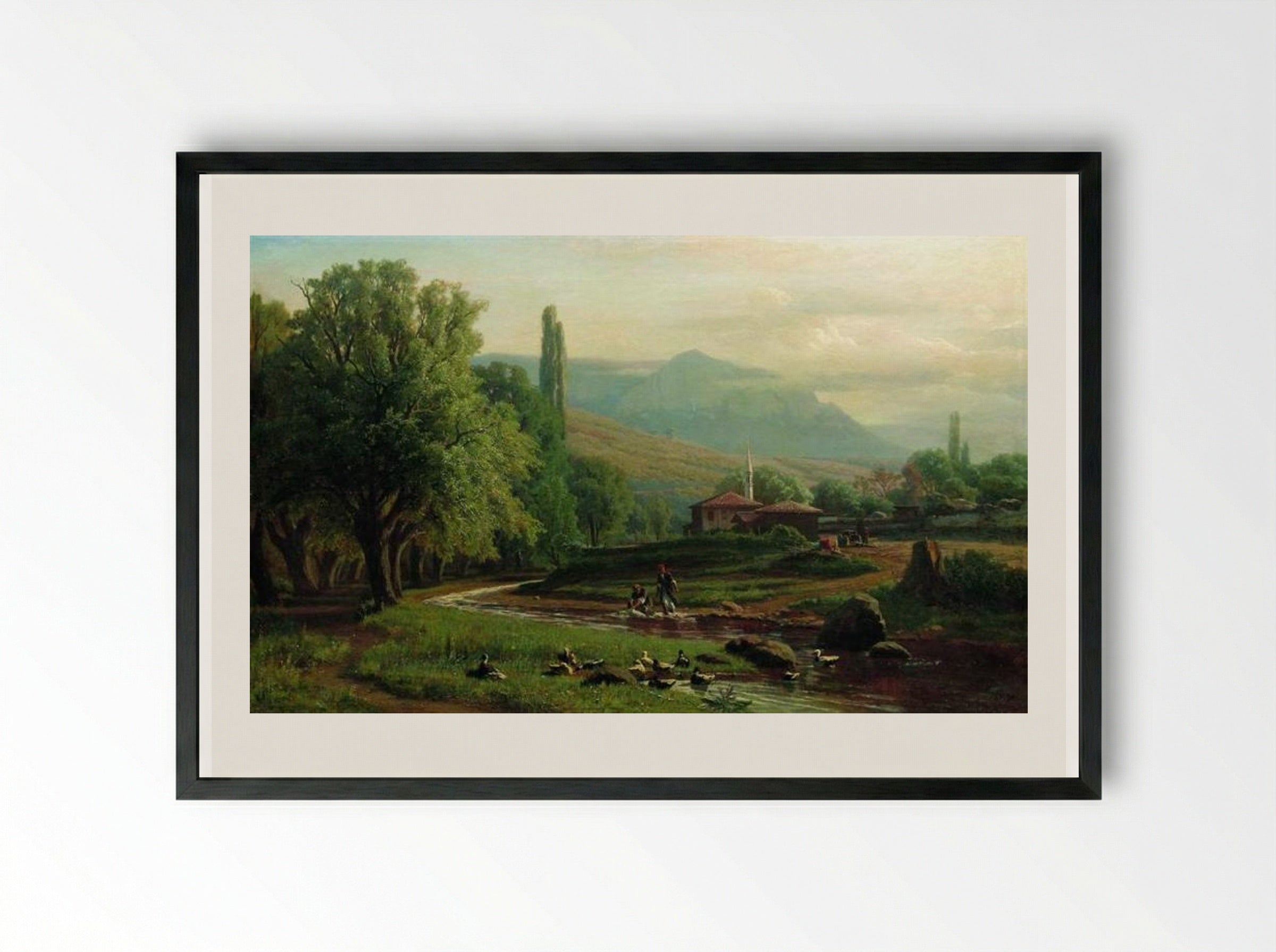 Crimean Summer Landscape - Volodymyr Orlovsky - Framed Print Black