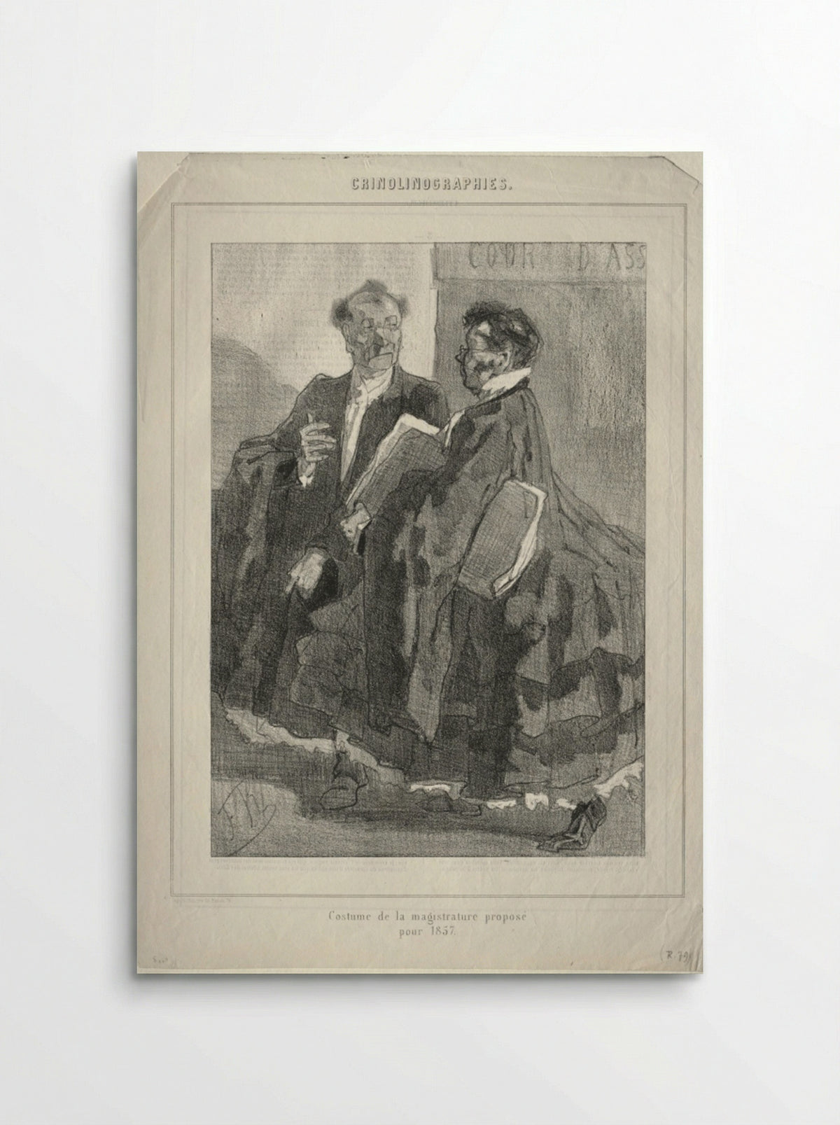 Crinolinographies (Costume de la magistrature proposé pour 1857) - Félicien Rops - Poster