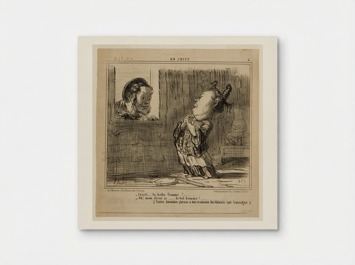 -Cristi... la belle femme!... -Oh! mon dieur je... le bel homme!... - Honoré-Victorin Daumier - Poster
