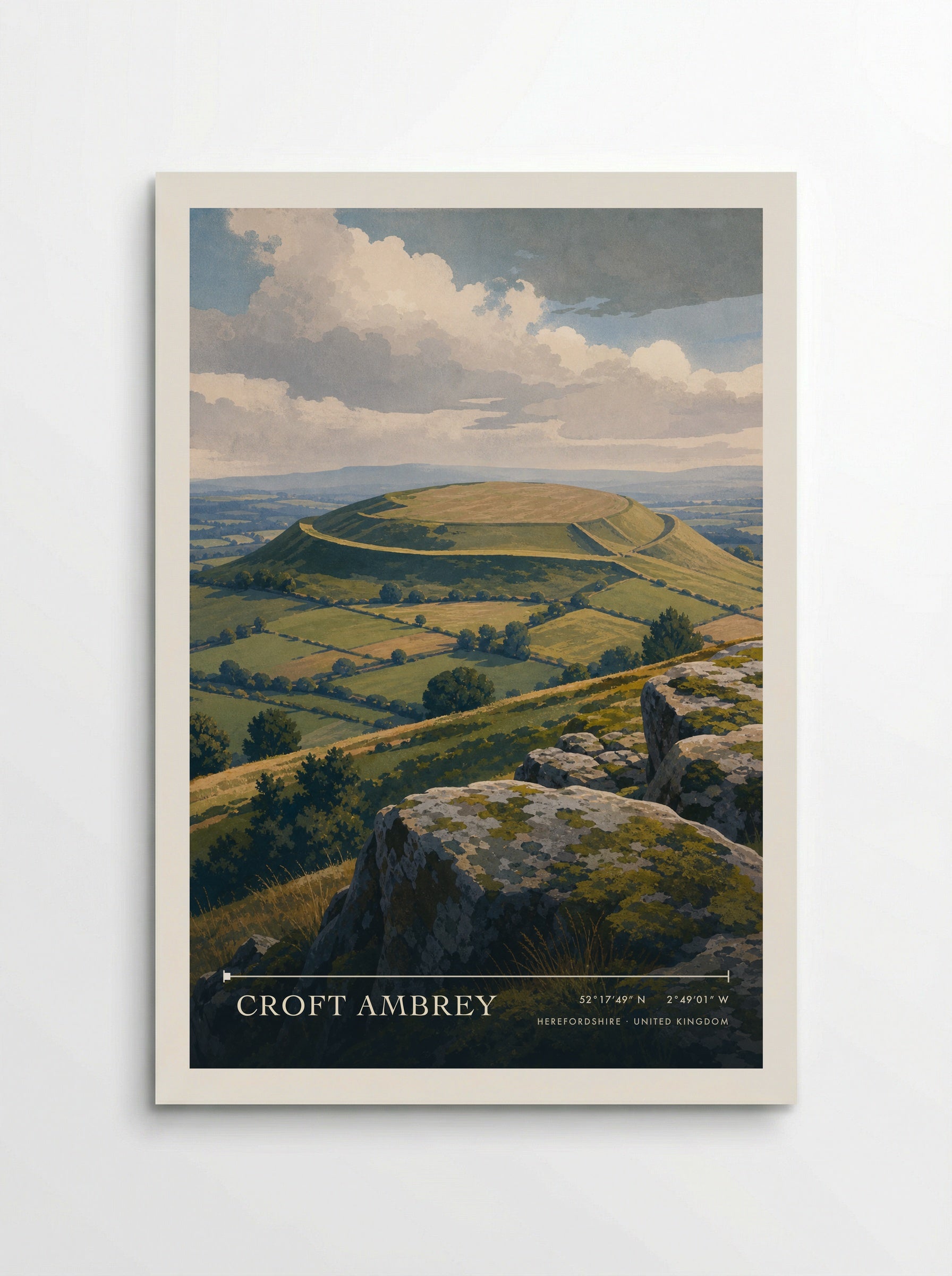 Croft Ambrey Herefordshire United Kingdom Travel Poster - Poster